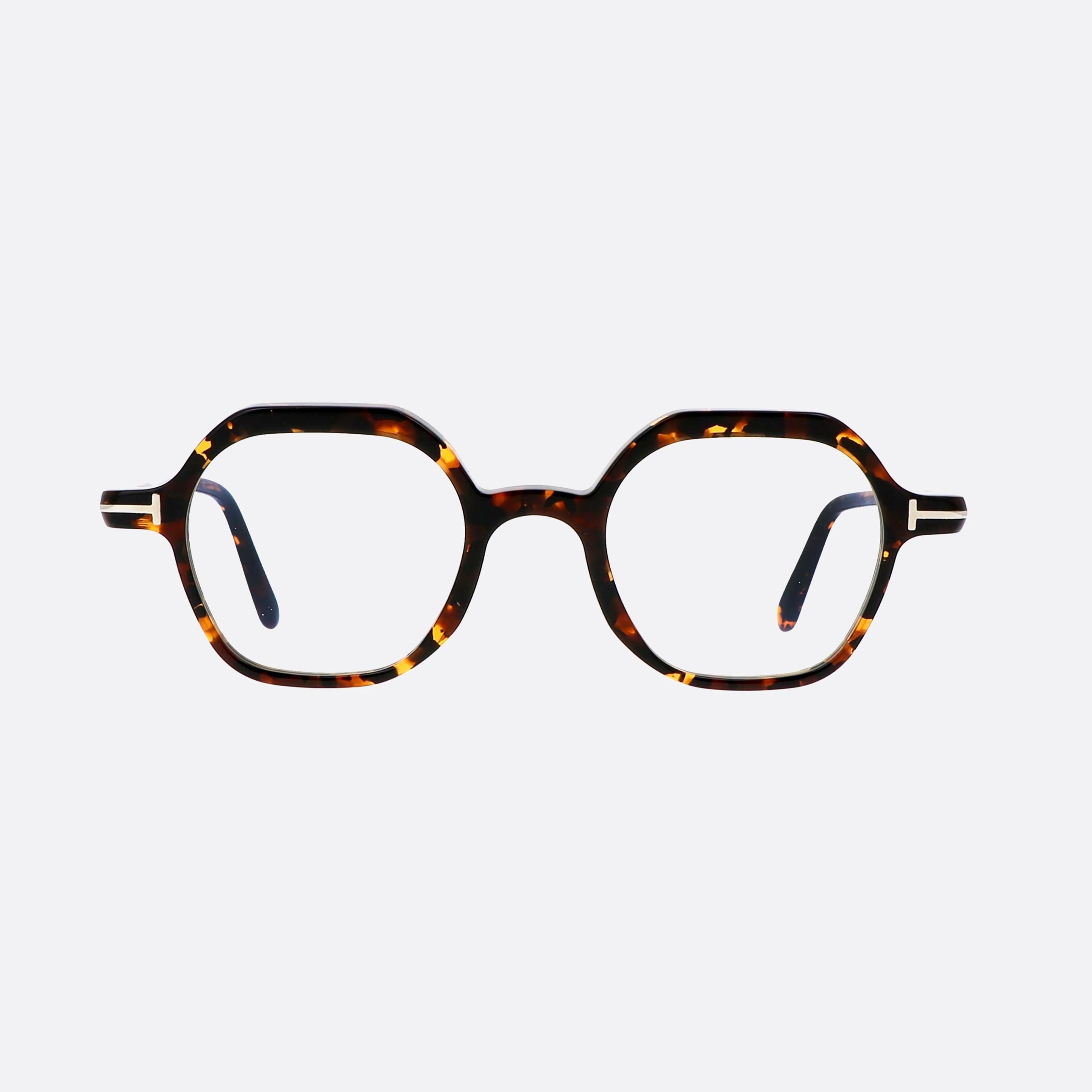 Tom 46mm Ford Ft5900 Havana Geometric Men Eyeglasses - Side View