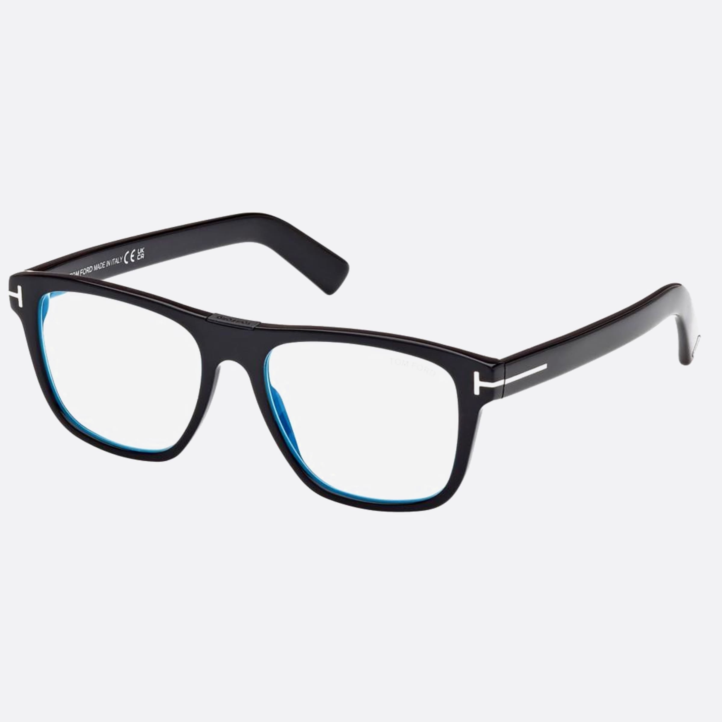 Tom 54mm Ford Ft5902 Blue Block Black Squared Men Eyeglasses - Side View