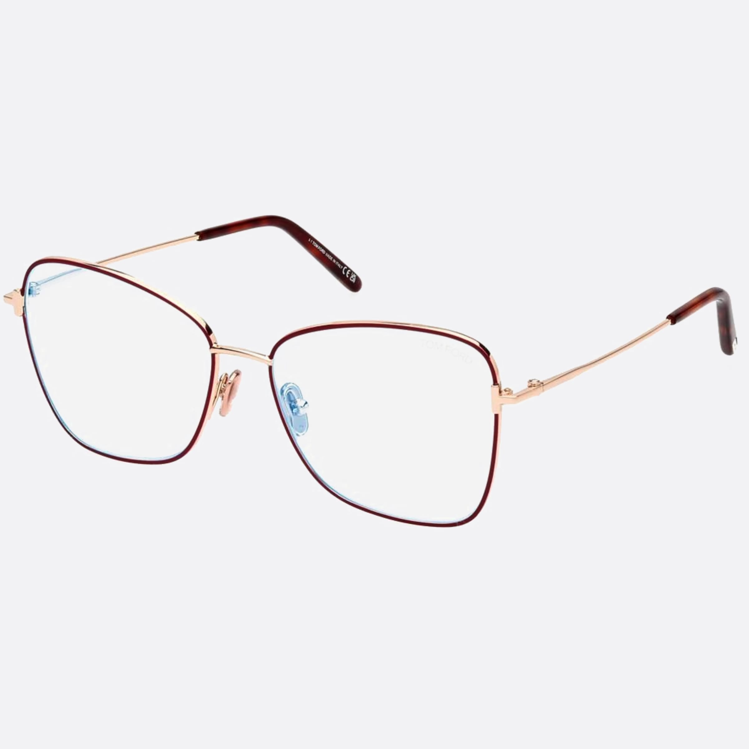 Tom 55mm Ford Ft5906 Blue Block Red Butterfly Women Eyeglasses - Side View