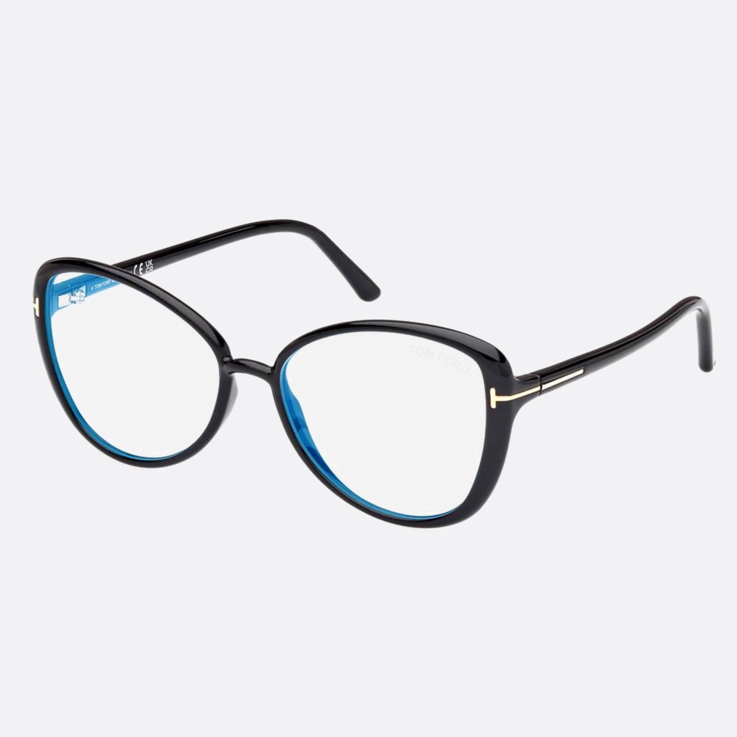Tom 55mm Ford Ft5907 Blue Block Black Butterfly Women Eyeglasses - Side View