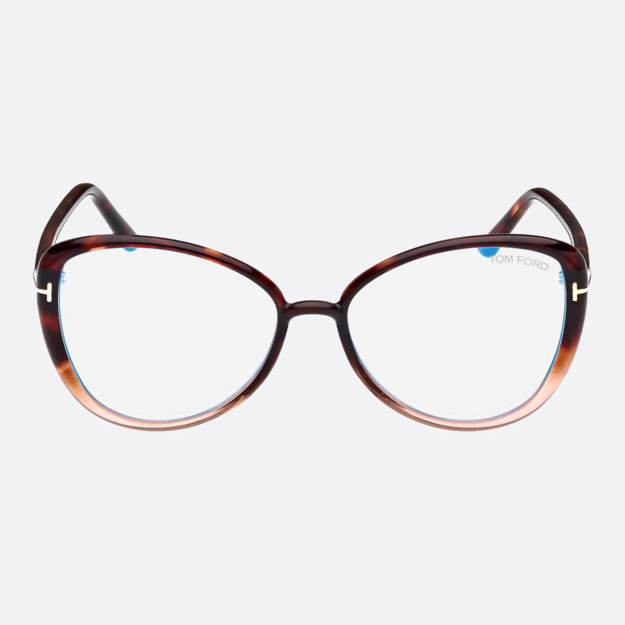 Tom 55mm Ford Ft5907 Blue Block Havana Butterfly Women Eyeglasses - Main View