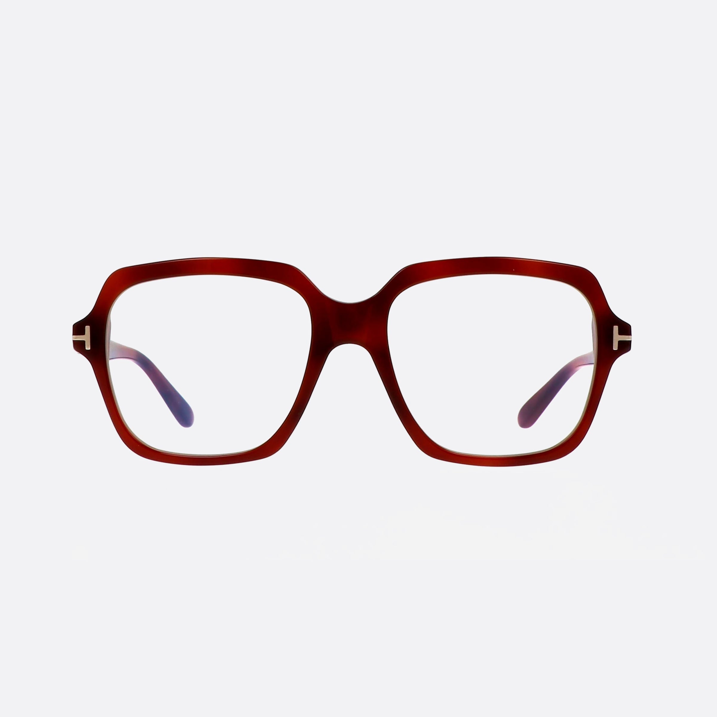 Tom 54mm Ford Ft5908 Havana Geometric Women Eyeglasses - Side View