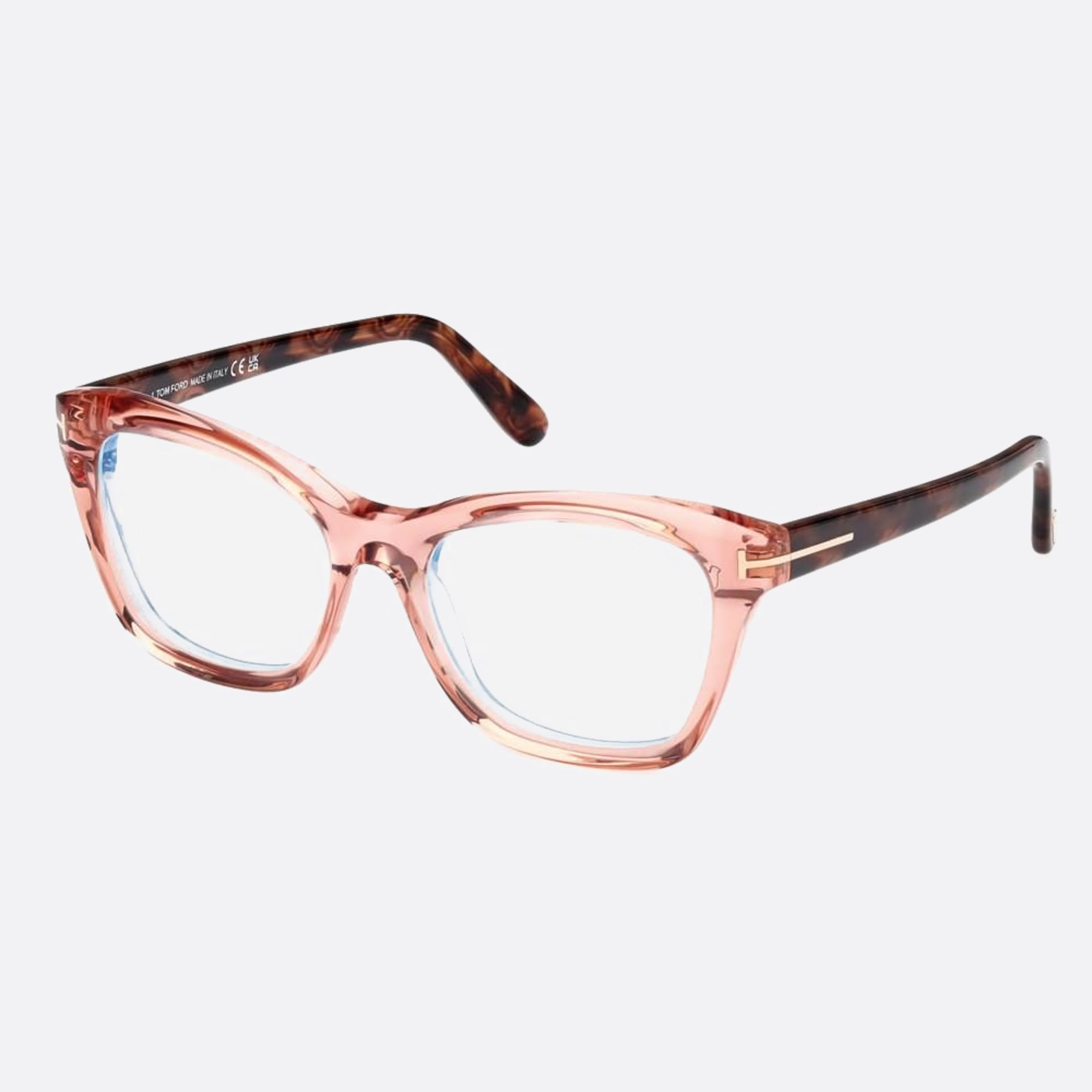 Tom 53mm Ford Ft5909 Blue Block Pink Cat Eye Women Eyeglasses - Side View