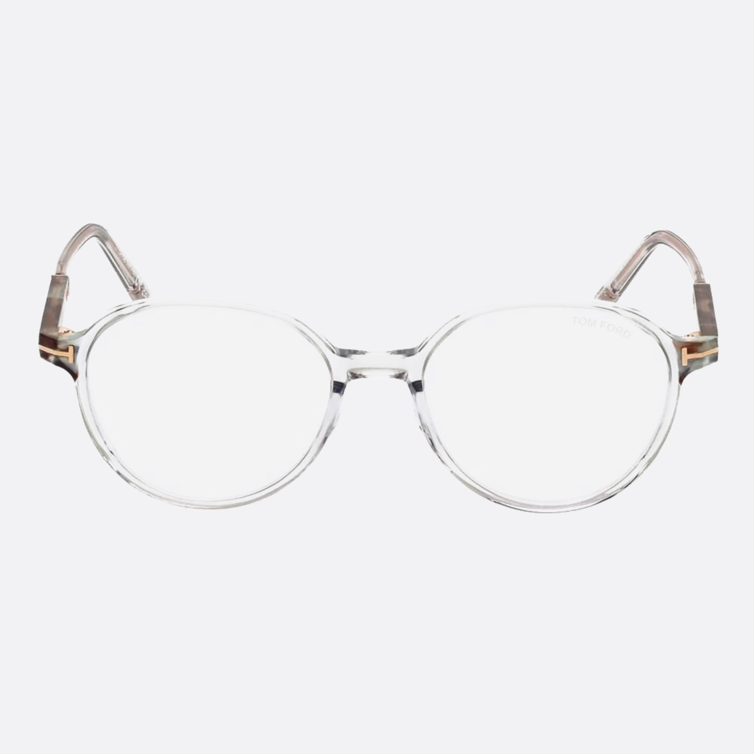 Tom 52mm Women's Ford Ft5910 Blue Block Grey Round Eyeglasses - Main View