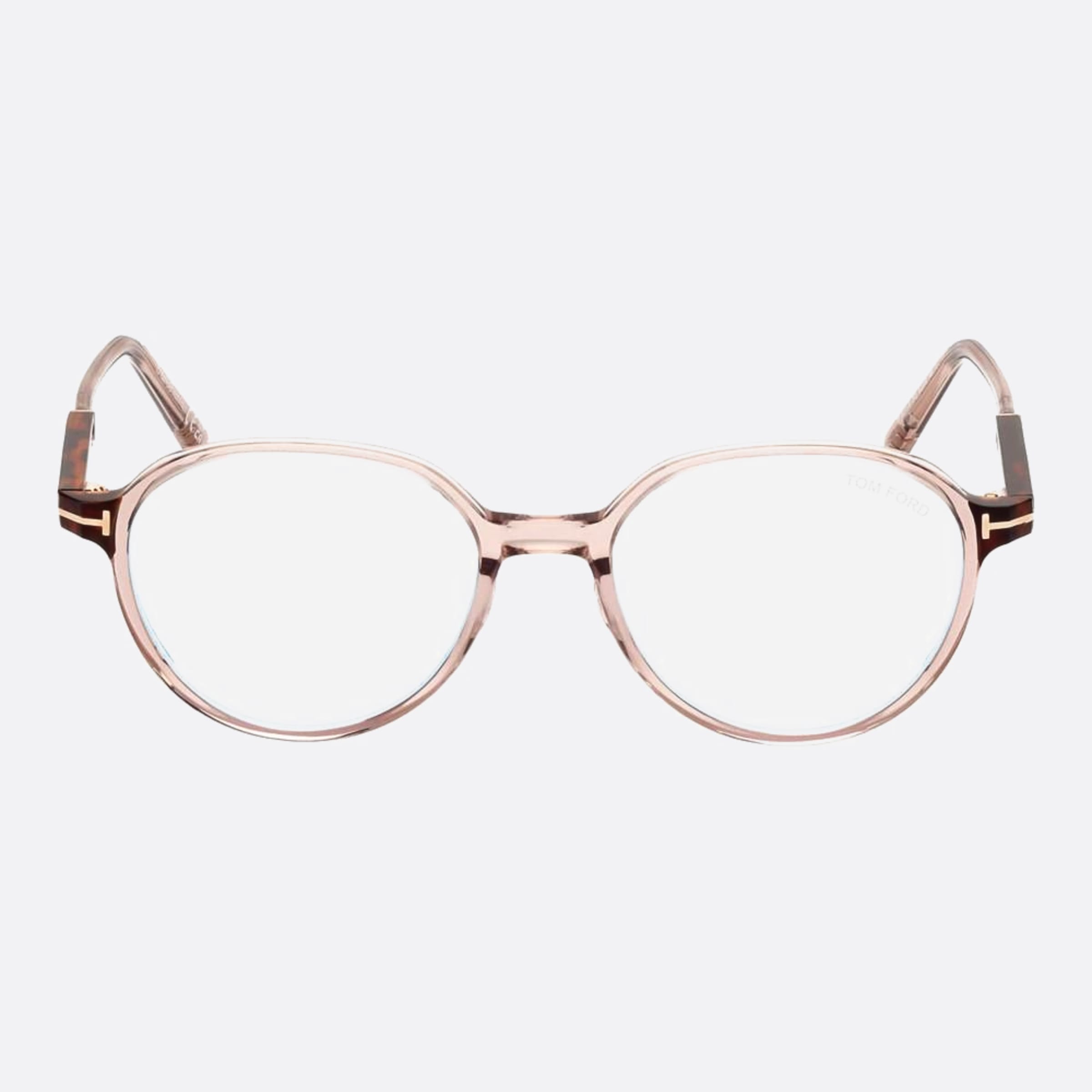 Tom 52mm Ford Ft5910 Blue Block Brown Round Women Eyeglasses - Main View