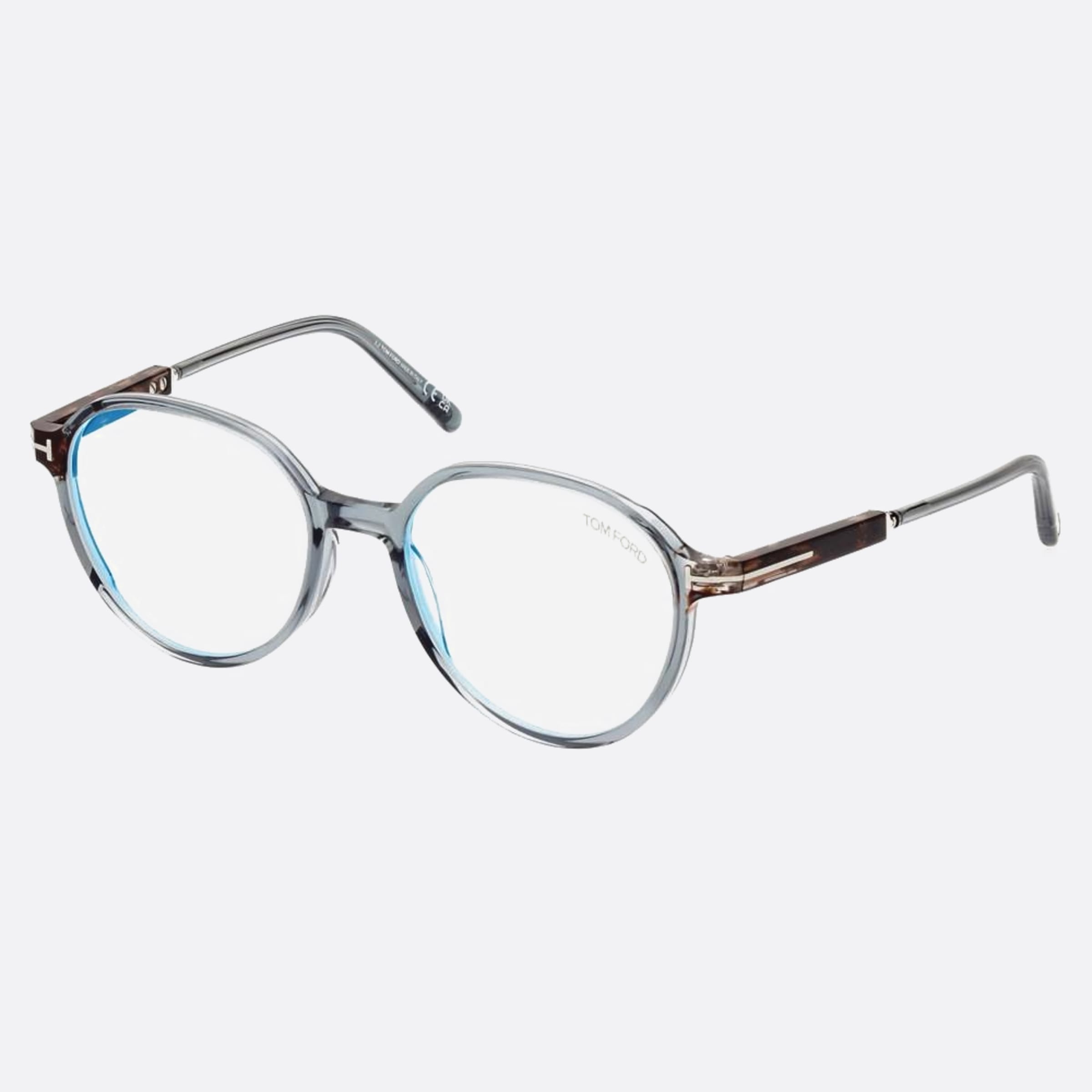 Tom 52mm Ford Ft5910 Blue Block Blue Round Women Eyeglasses - Side View