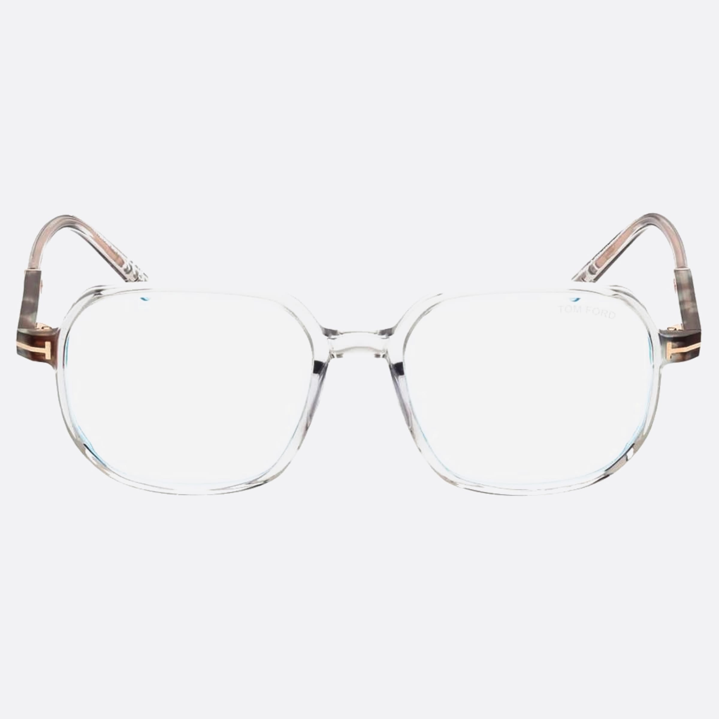 Tom 53mm Ford Ft5911 Blue Block Grey Geometric Unisex Eyeglasses - Main View
