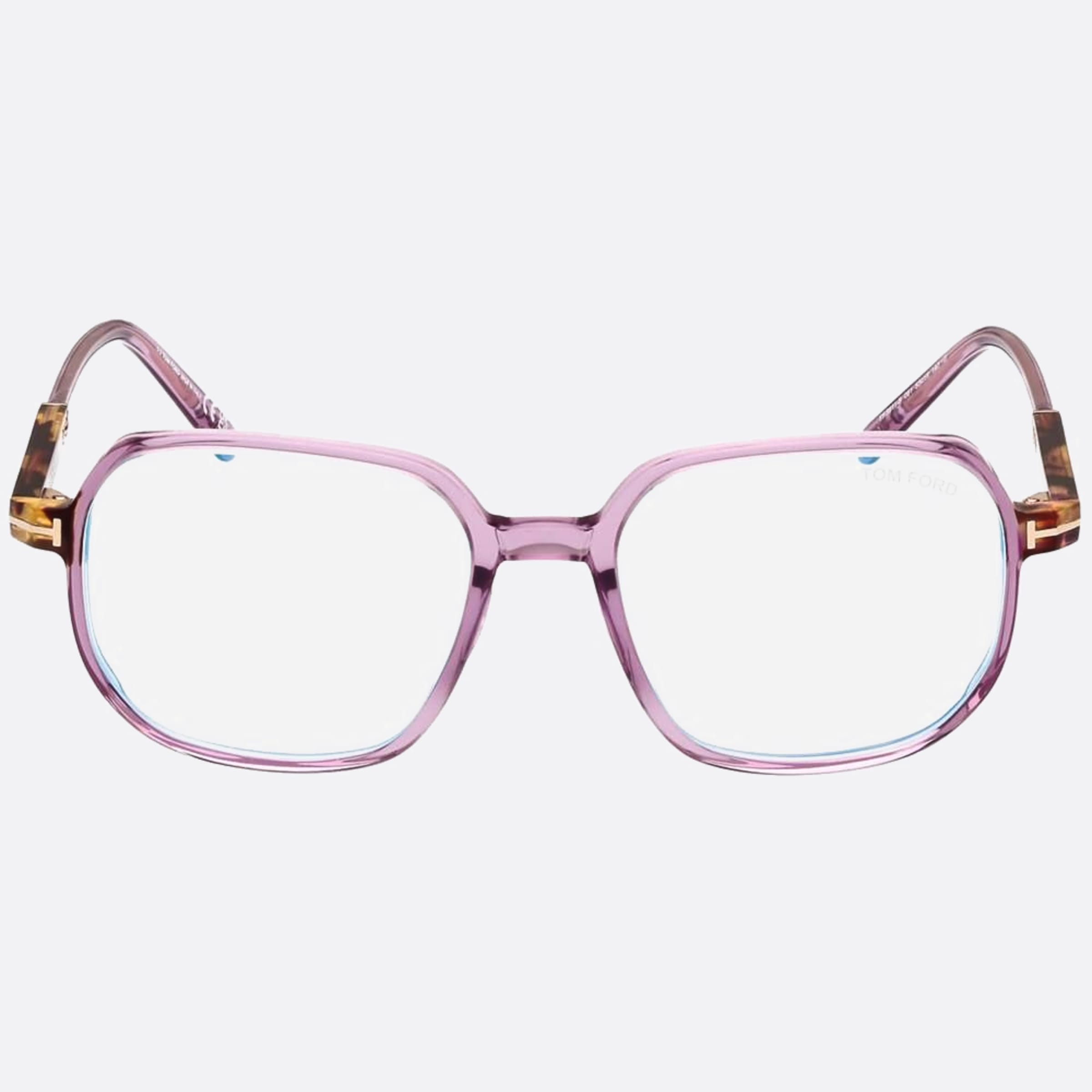 Tom 53mm Ford Ft5911 Blue Block Violet Geometric Unisex Eyeglasses - Main View