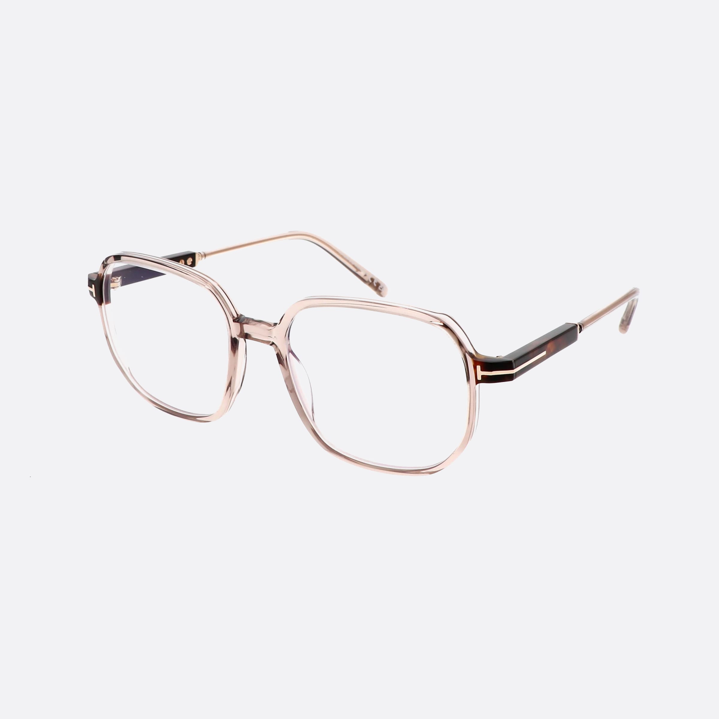 Tom 53mm Ford Ft5911 Brown Geometric Unisex Eyeglasses - Main View