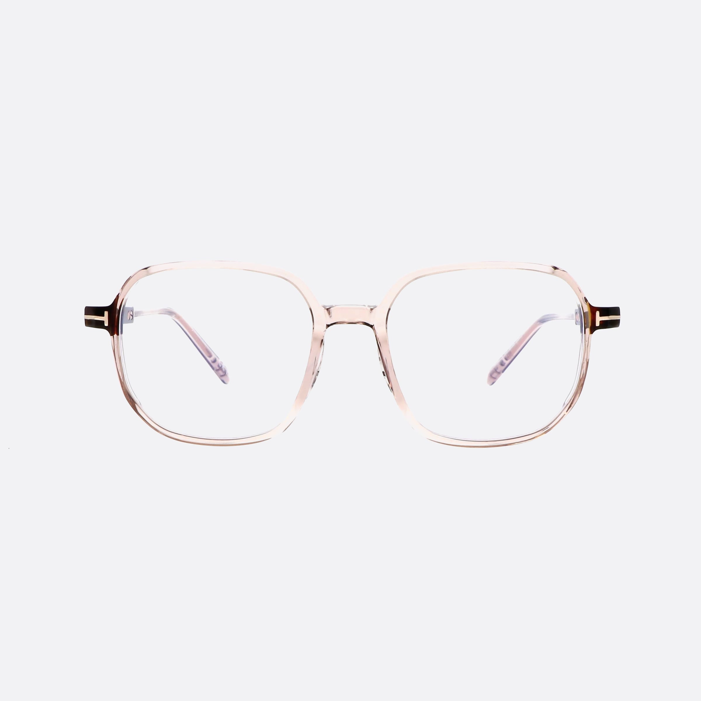 Tom 53mm Ford Ft5911 Brown Geometric Unisex Eyeglasses - Side View