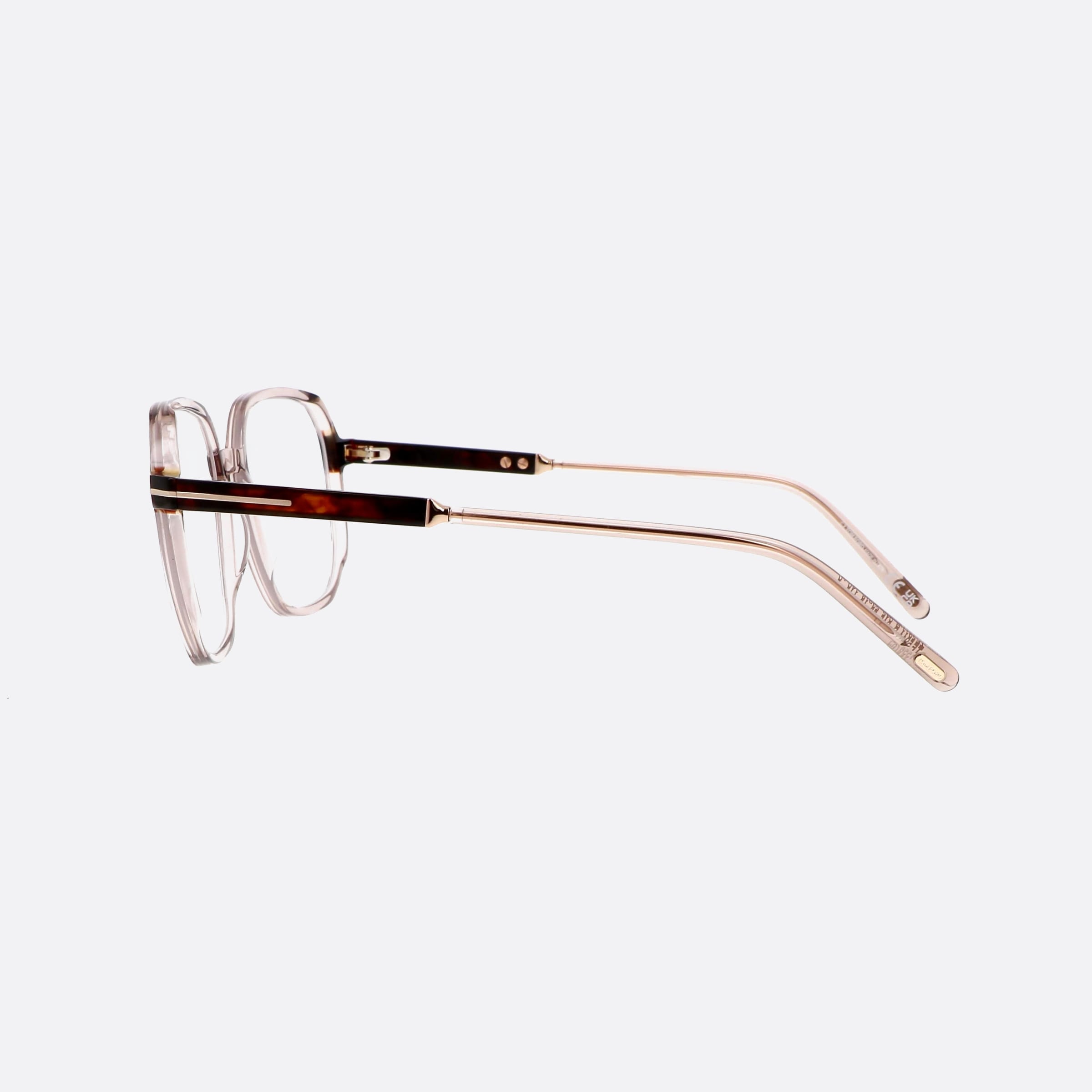 Tom 53mm Ford Ft5911 Brown Geometric Unisex Eyeglasses - Detail View