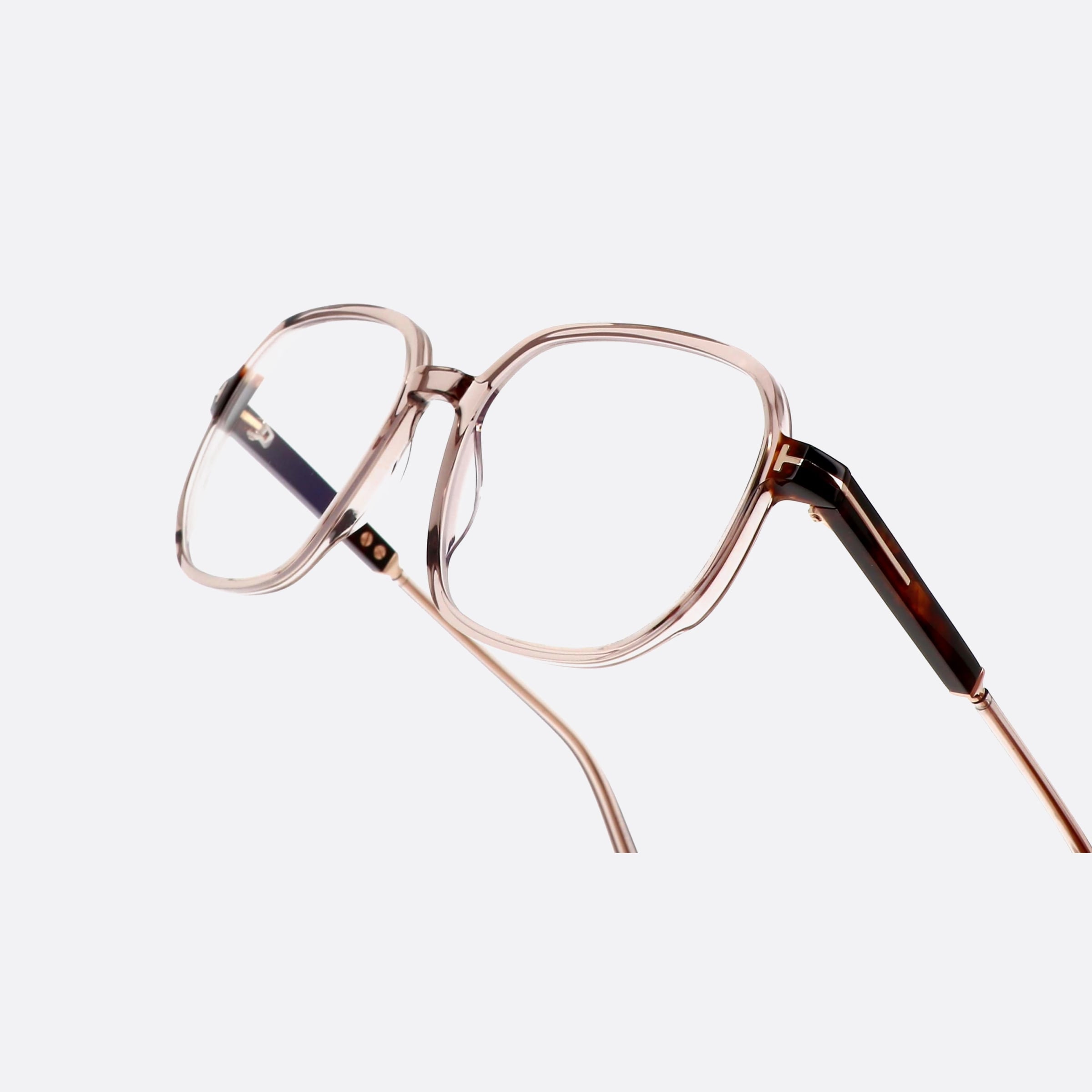 Tom 53mm Ford Ft5911 Brown Geometric Unisex Eyeglasses - Lifestyle Shot