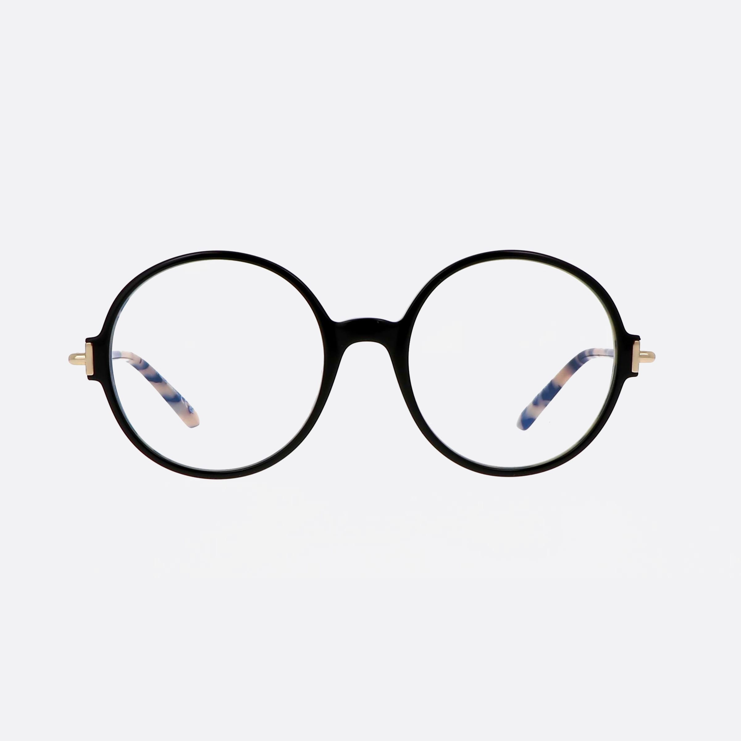 Tom 53mm Ford Ft5914 Black Round Women Eyeglasses - Side View