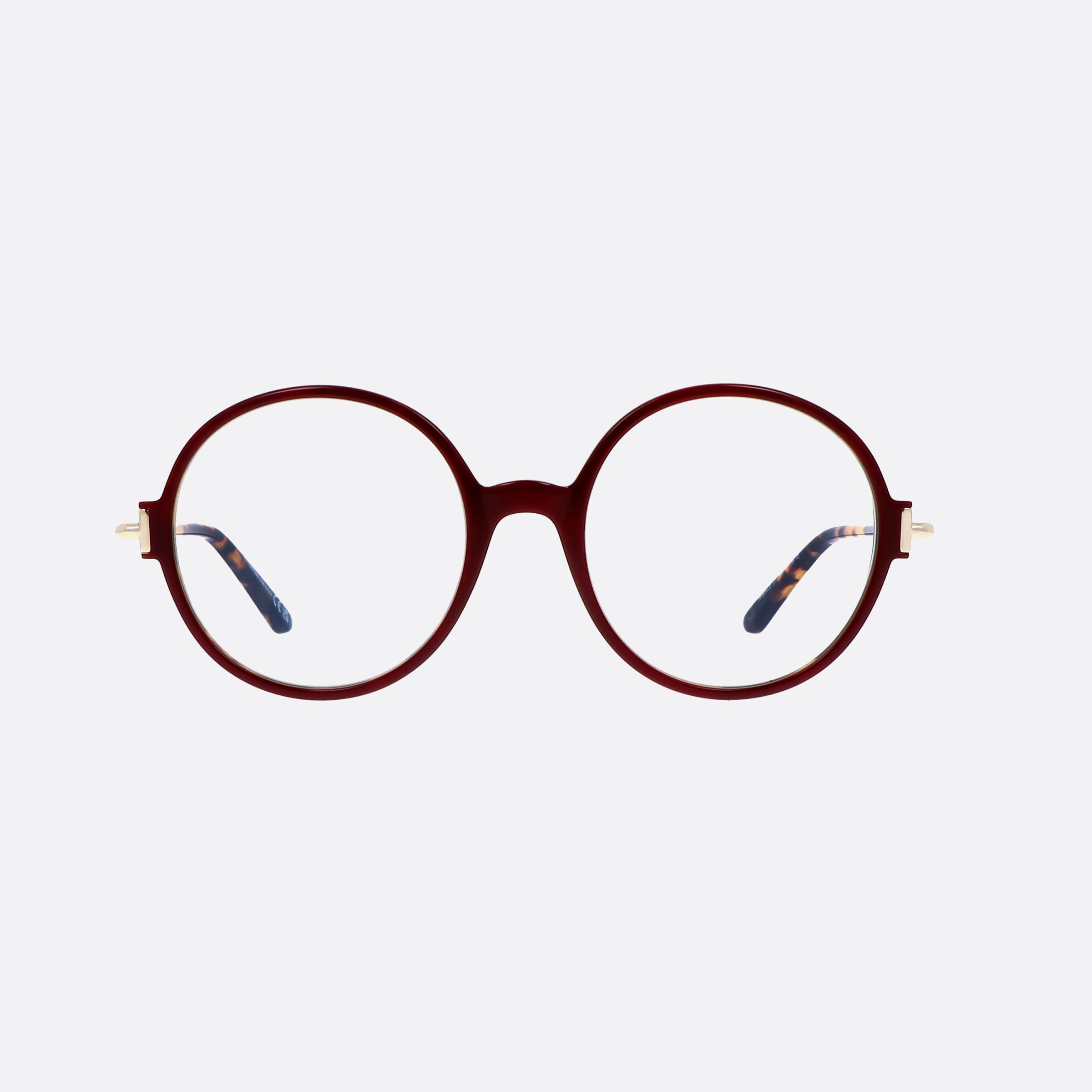 Tom 53mm Ford Ft5914 Red Round Women Eyeglasses - Side View