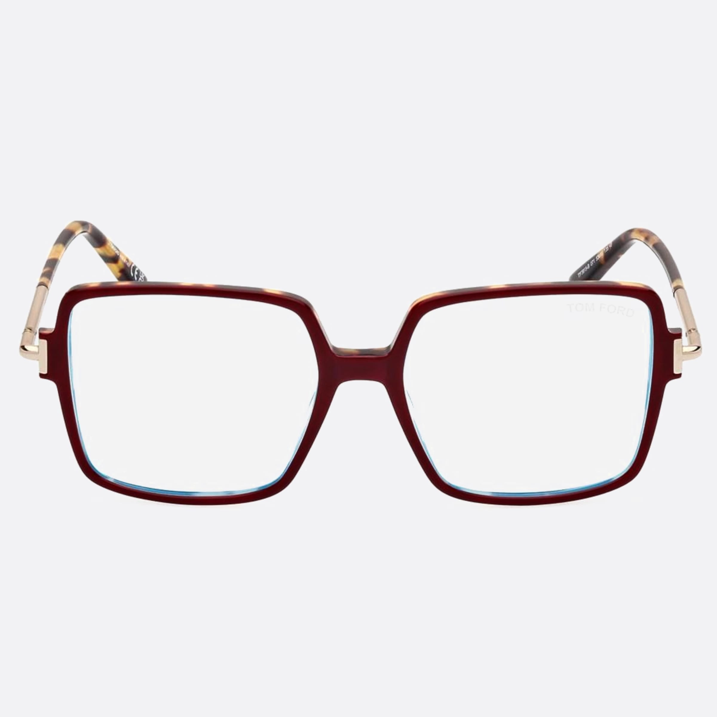 Tom 53mm Ford Ft5915 Blue Block Red Geometric Women Eyeglasses - Main View