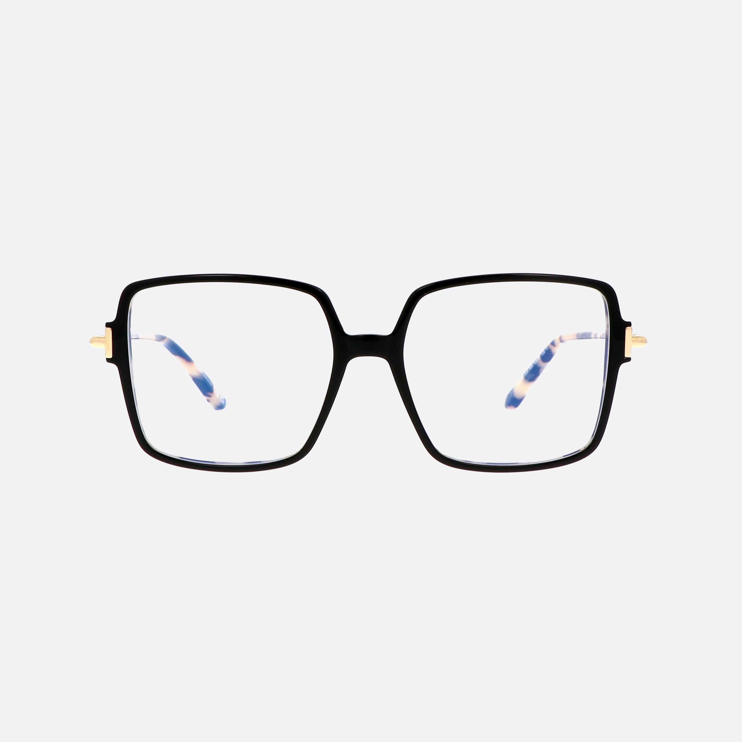 Tom 53mm Ford Ft5915 Black Geometric Women Eyeglasses - Side View