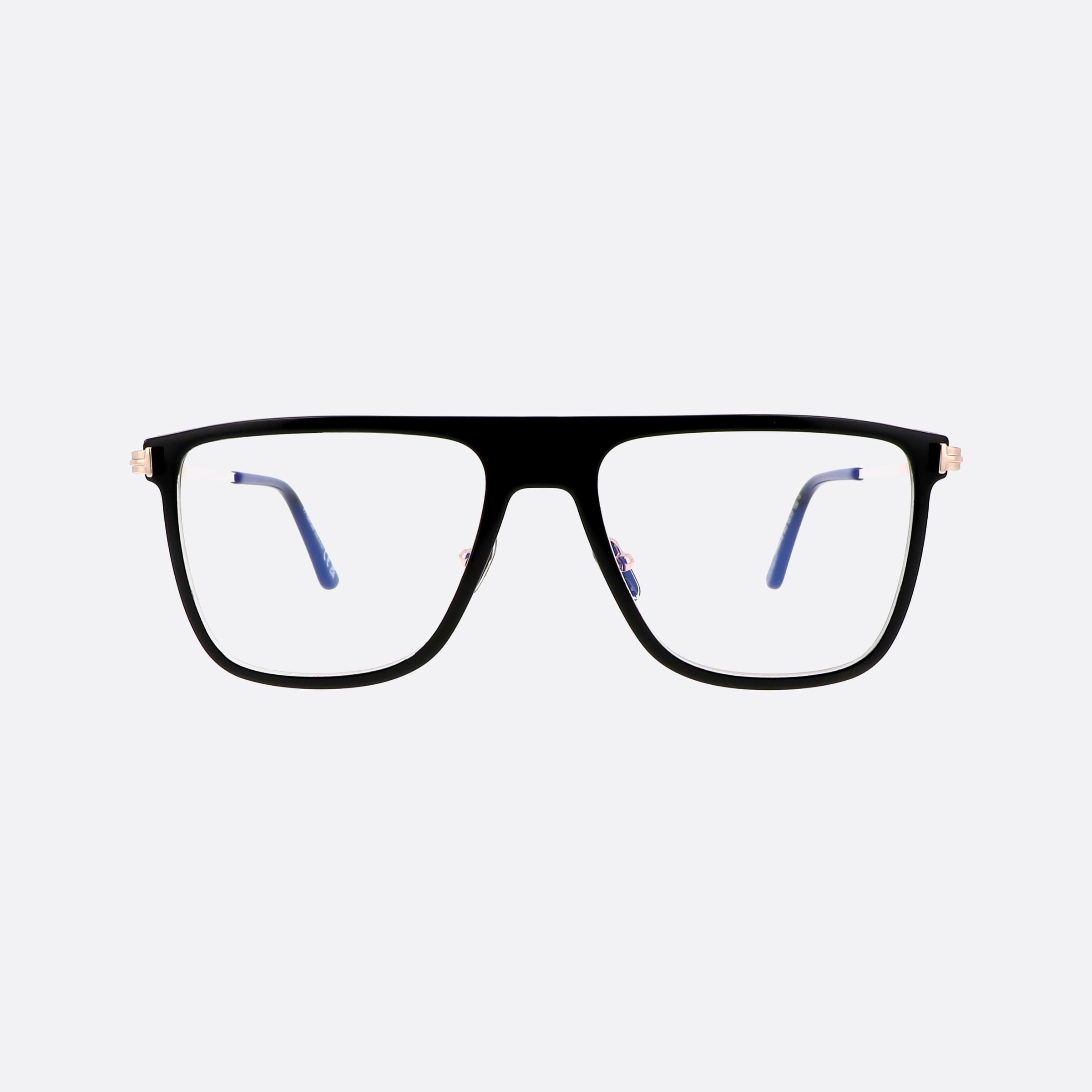 Tom 55mm Ford Ft5944 Black Geometric Men Eyeglasses - Side View
