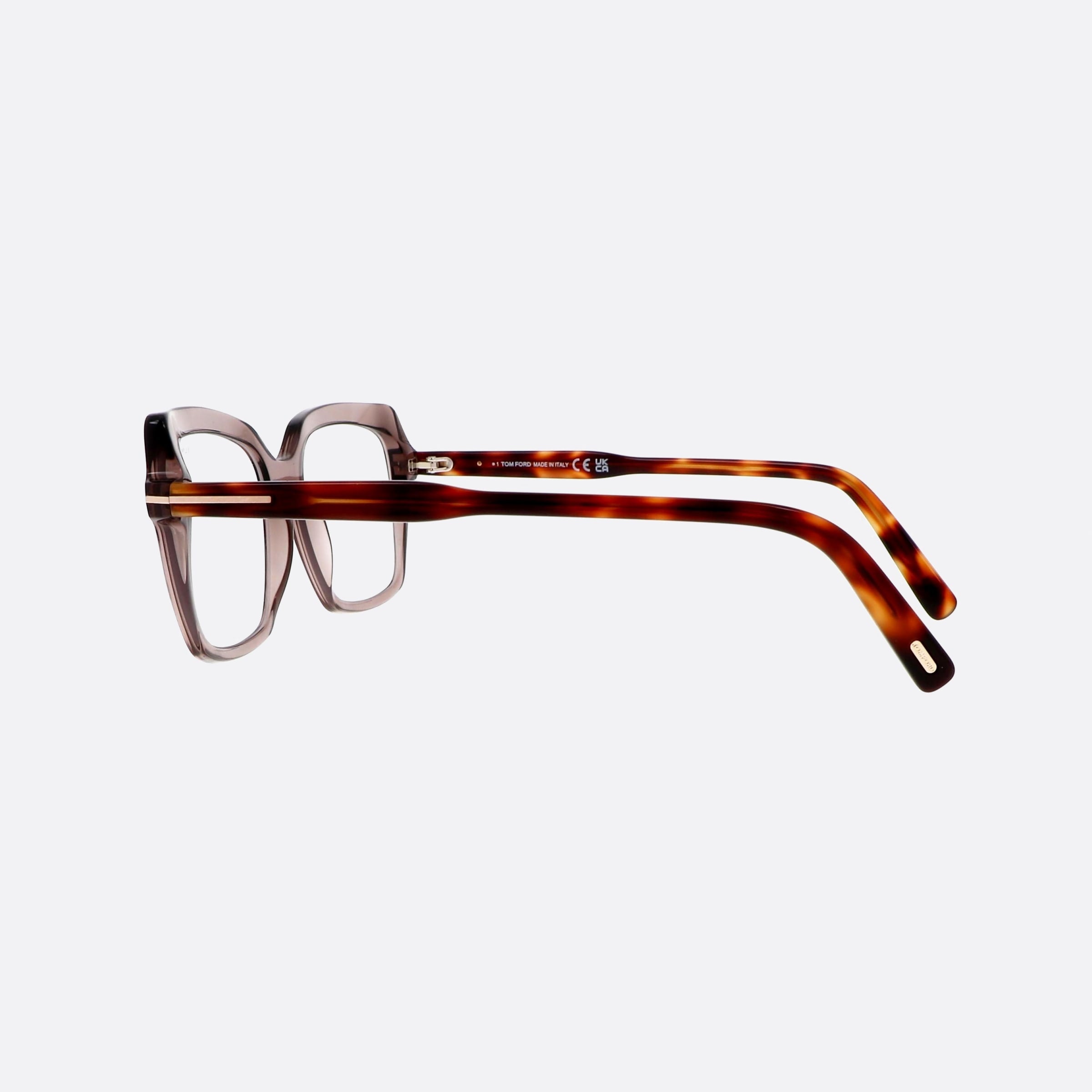 Tom 54mm Ford Ft5947 Brown Geometric Unisex Eyeglasses - Detail View