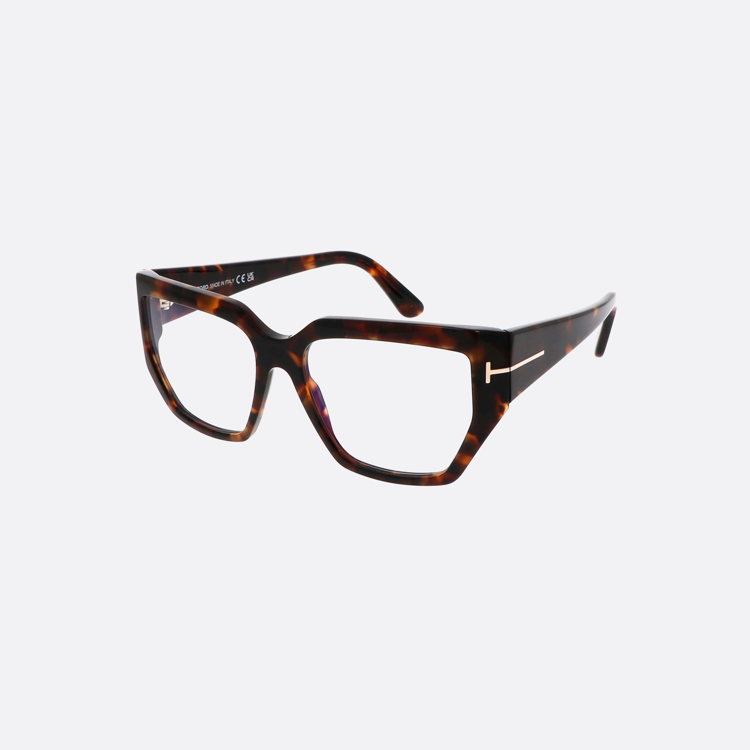 Tom 54mm Ford Ft5951 Havana Geometric Women Eyeglasses - Main View