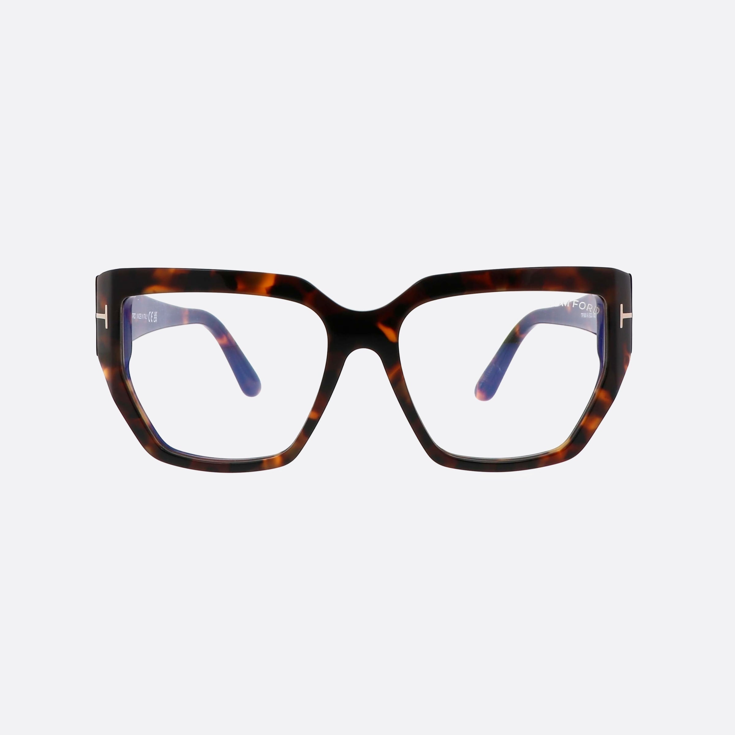 Tom 54mm Ford Ft5951 Havana Geometric Women Eyeglasses - Side View