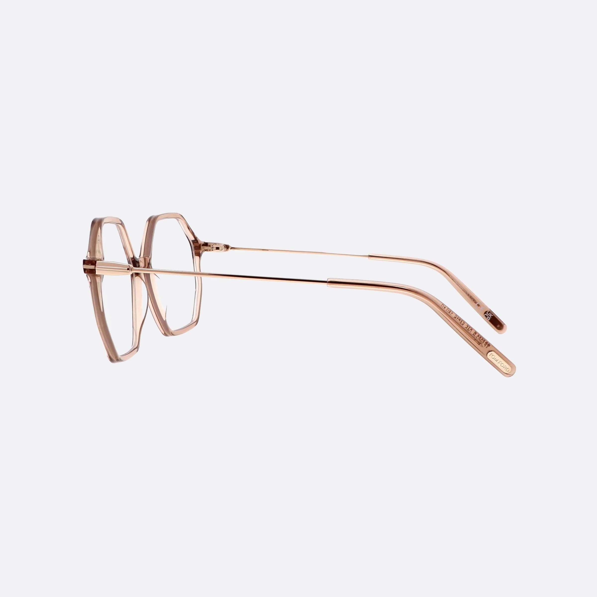 Tom 54mm Ford Ft5952 Beige Hexagonal Women Eyeglasses - Detail View
