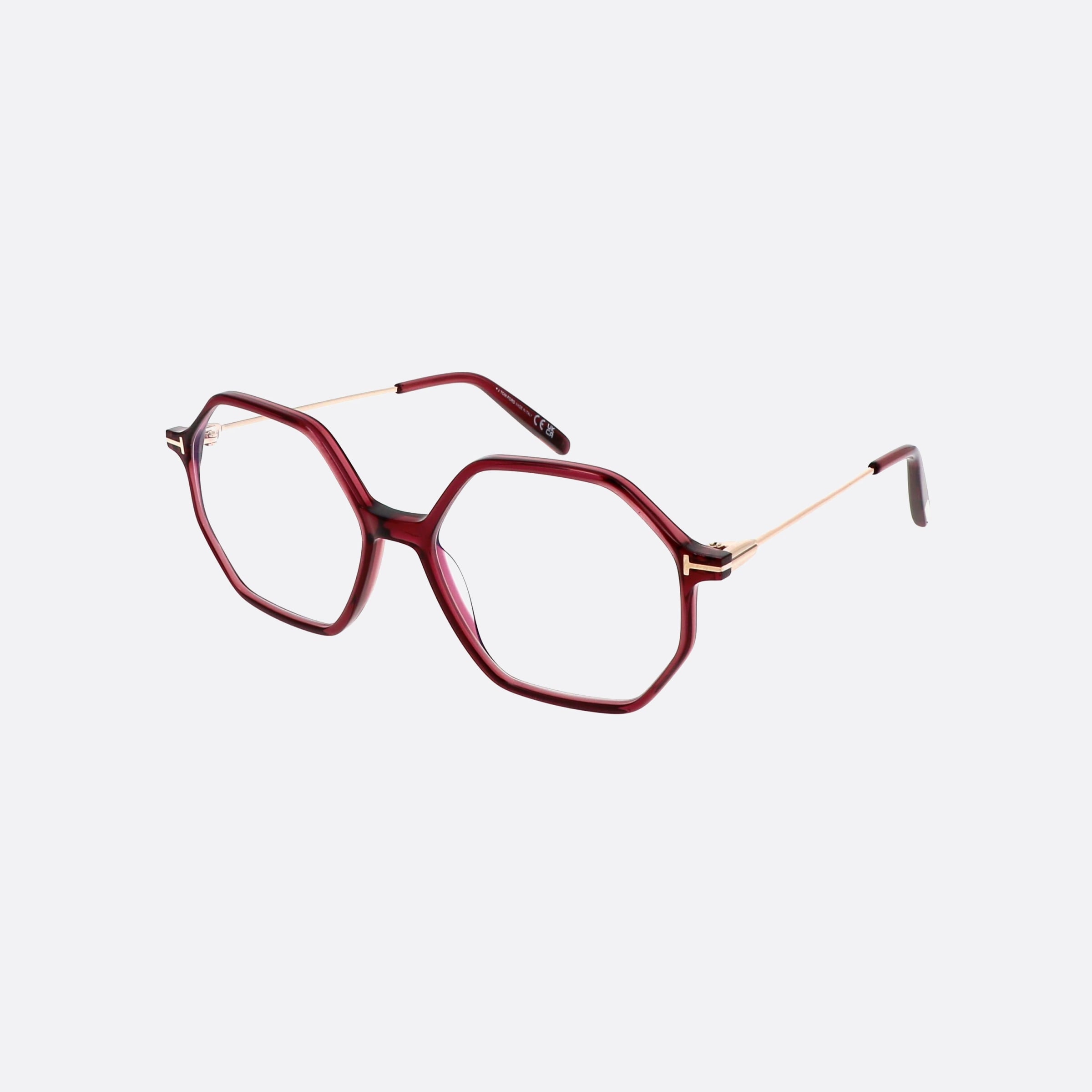 Tom 54mm Ford Ft5952 Purple Hexagonal Women Eyeglasses - Main View