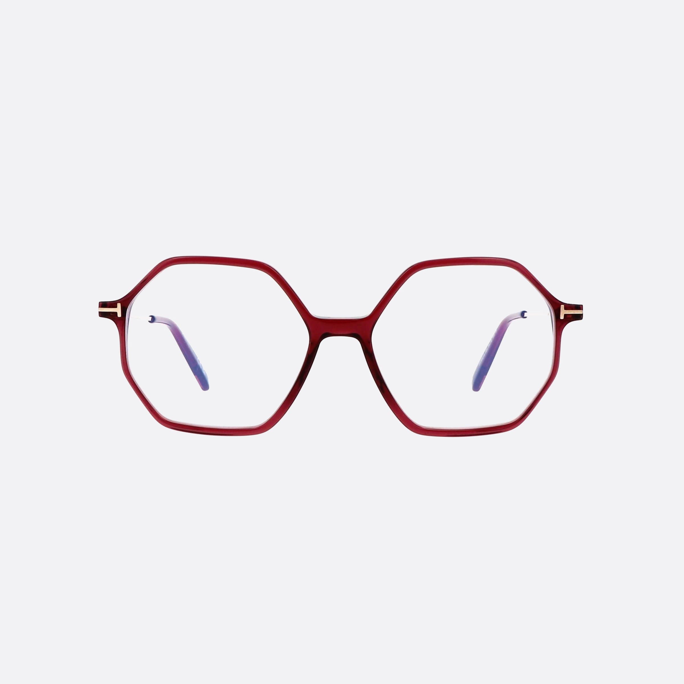 Tom 54mm Ford Ft5952 Purple Hexagonal Women Eyeglasses - Side View
