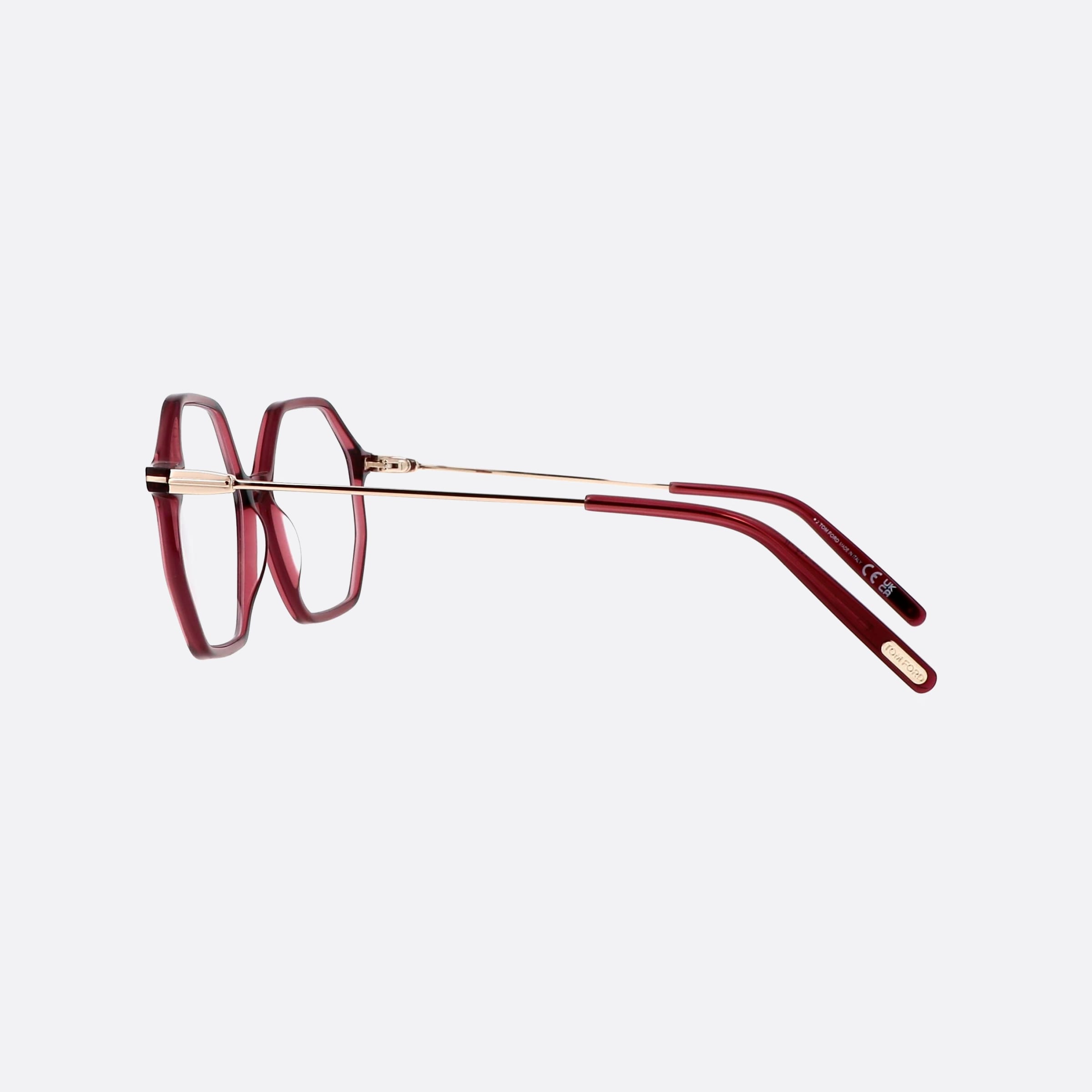 Tom 54mm Ford Ft5952 Purple Hexagonal Women Eyeglasses - Detail View