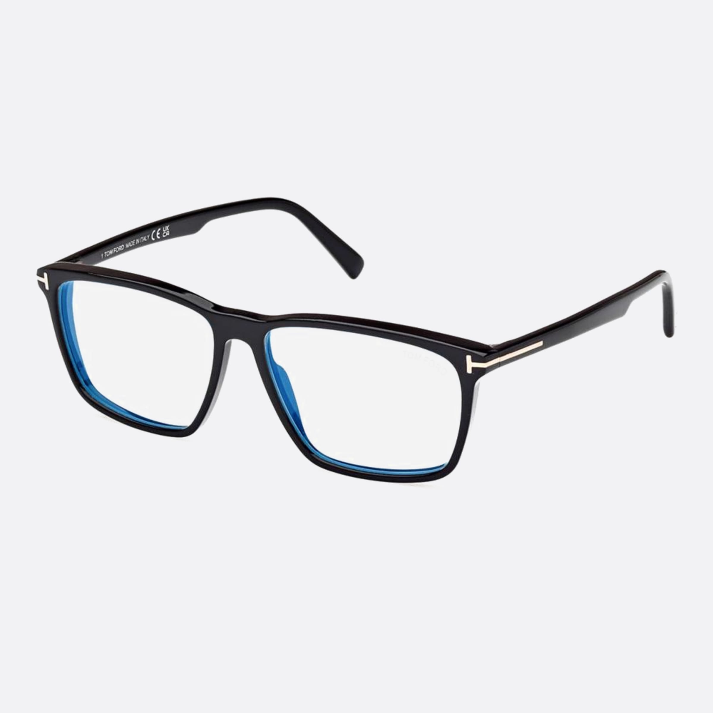 Tom 56mm Ford Ft5959 Black Squared Men Eyeglasses - Side View