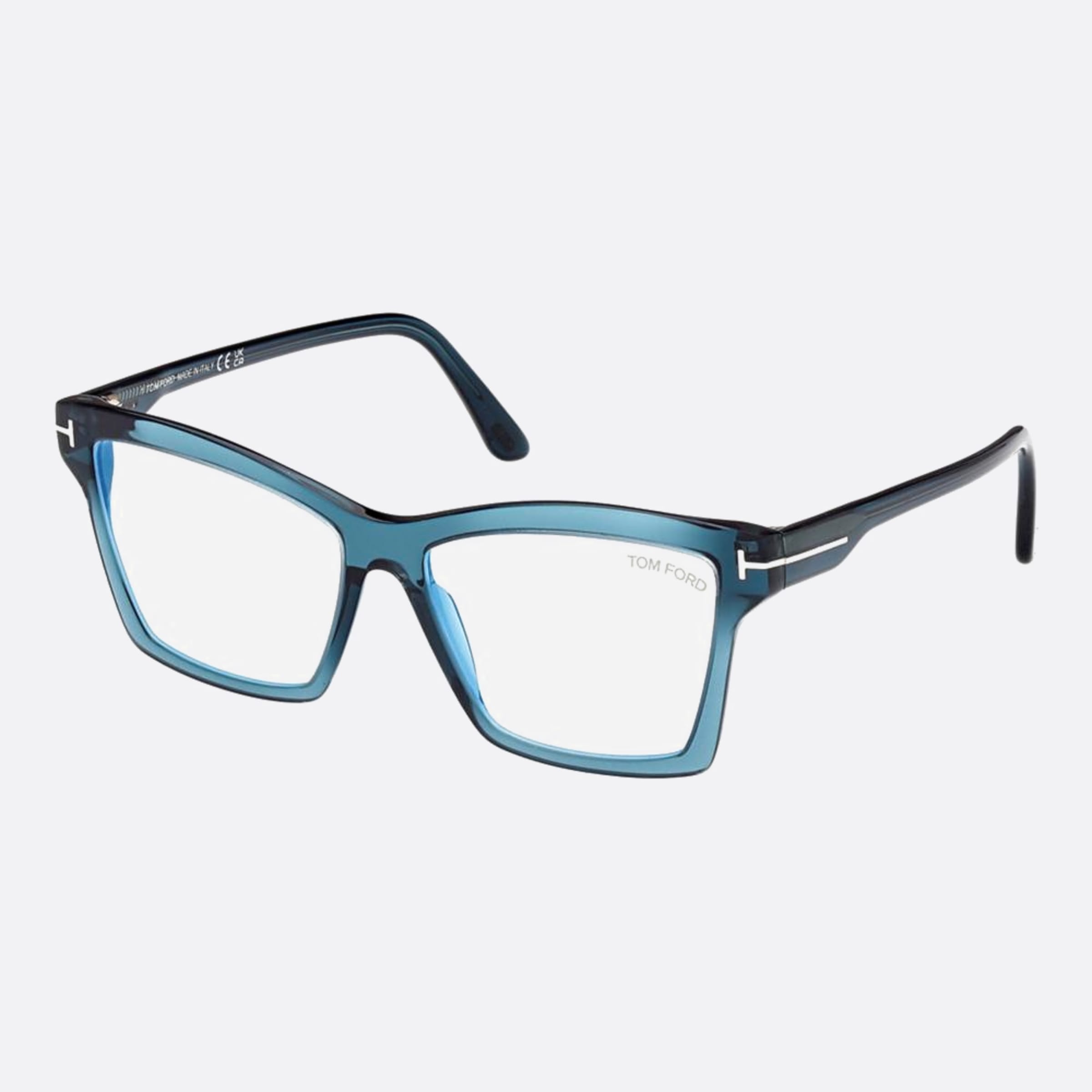 Tom 54mm Ford Ft5964 Blue Squared Women Eyeglasses - Side View