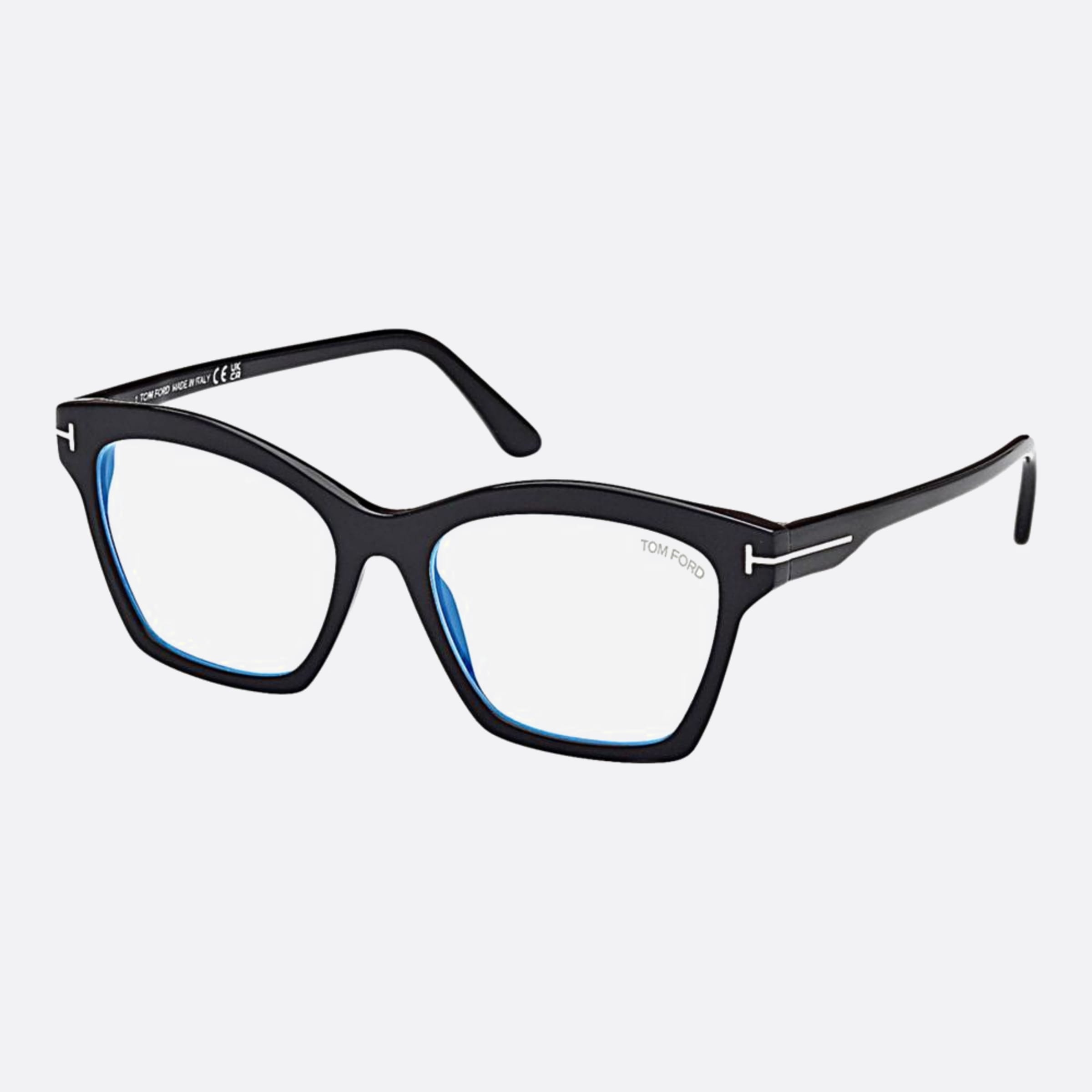 Tom 53mm Ford Ft5965 Black Geometric Women Eyeglasses - Side View