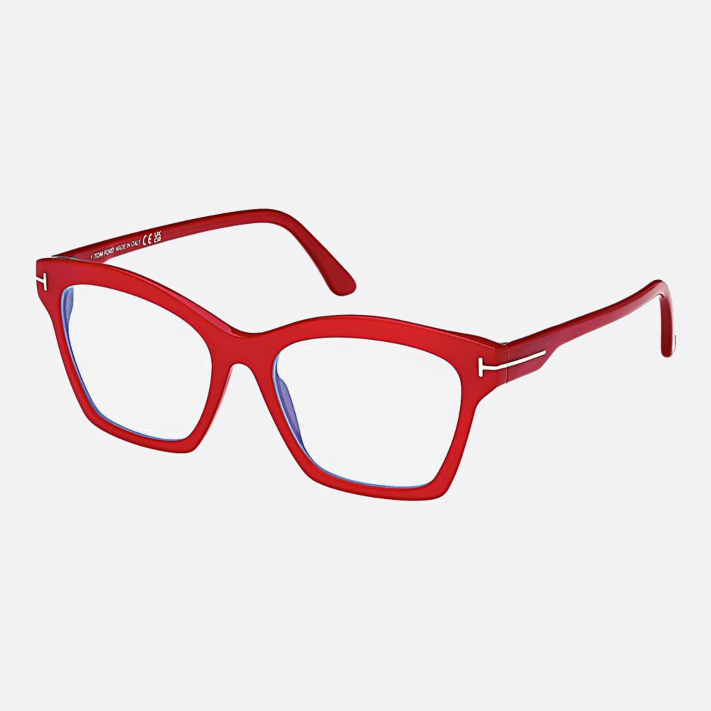 Tom 53mm Ford Ft5965 Red Geometric Women Eyeglasses - Side View