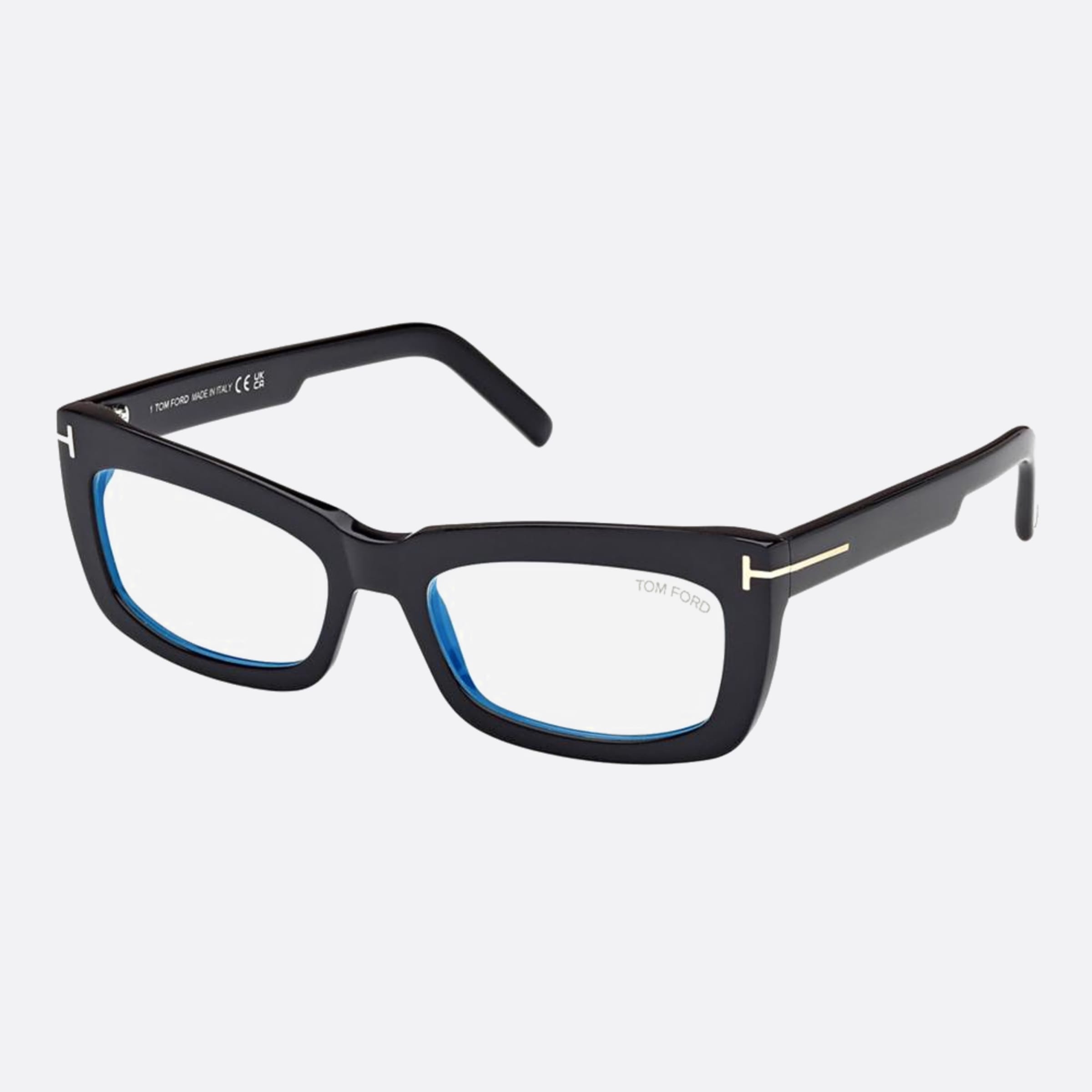 Tom 55mm Ford Ft5966 Black Geometric Women Eyeglasses - Side View