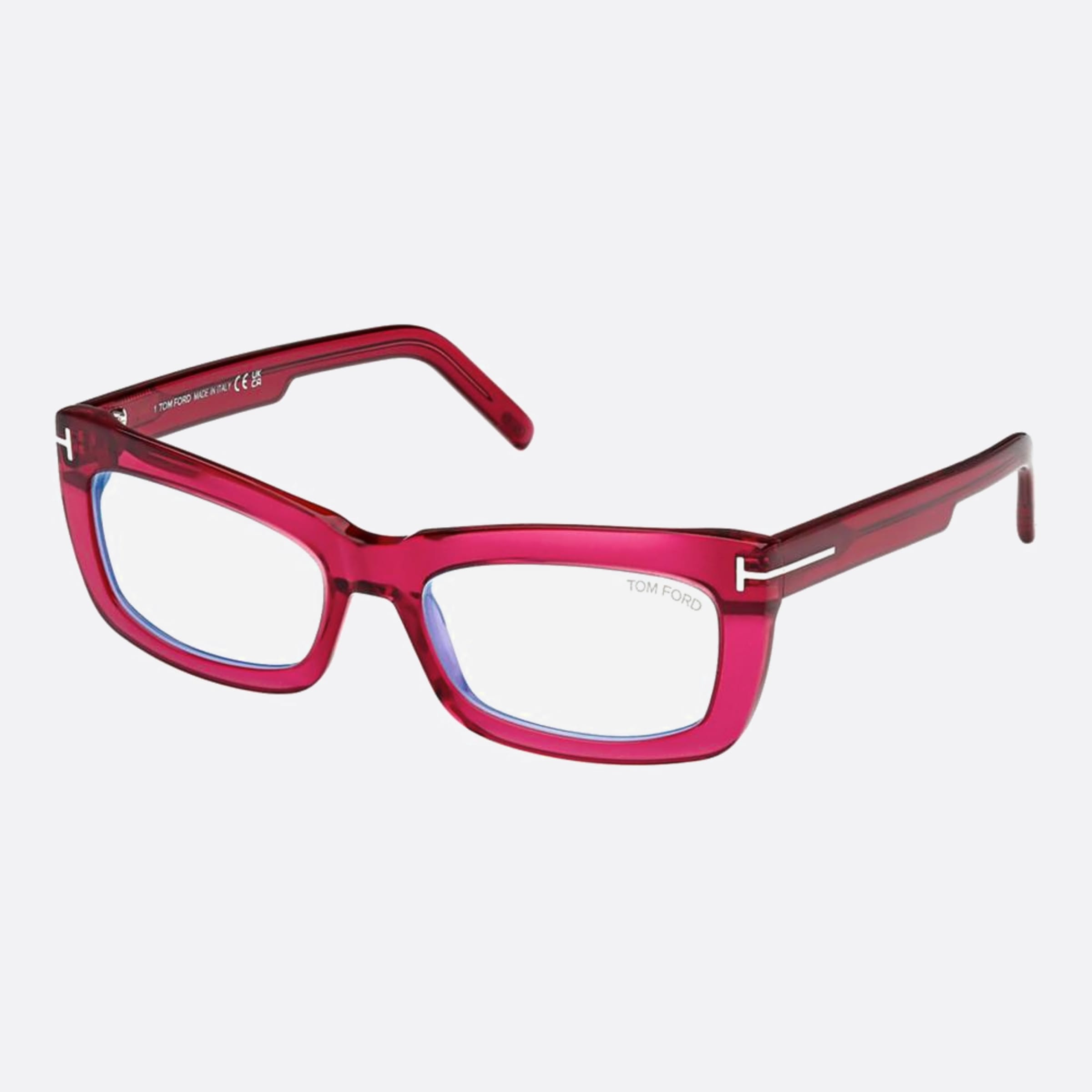 Tom 55mm Ford Ft5966 Red Geometric Women Eyeglasses - Side View