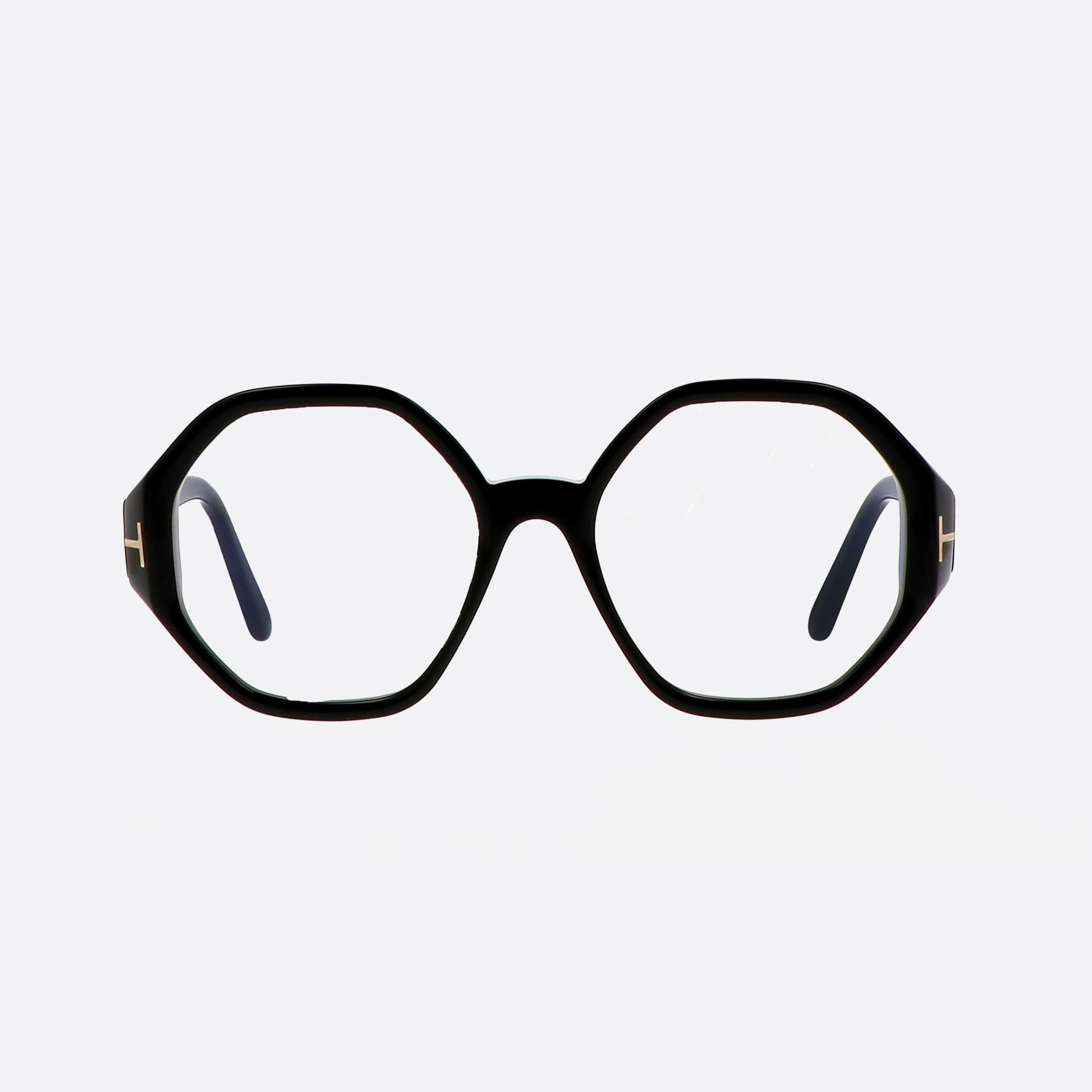 Tom 53mm Ford Ft5967 Black Round Women Eyeglasses - Side View
