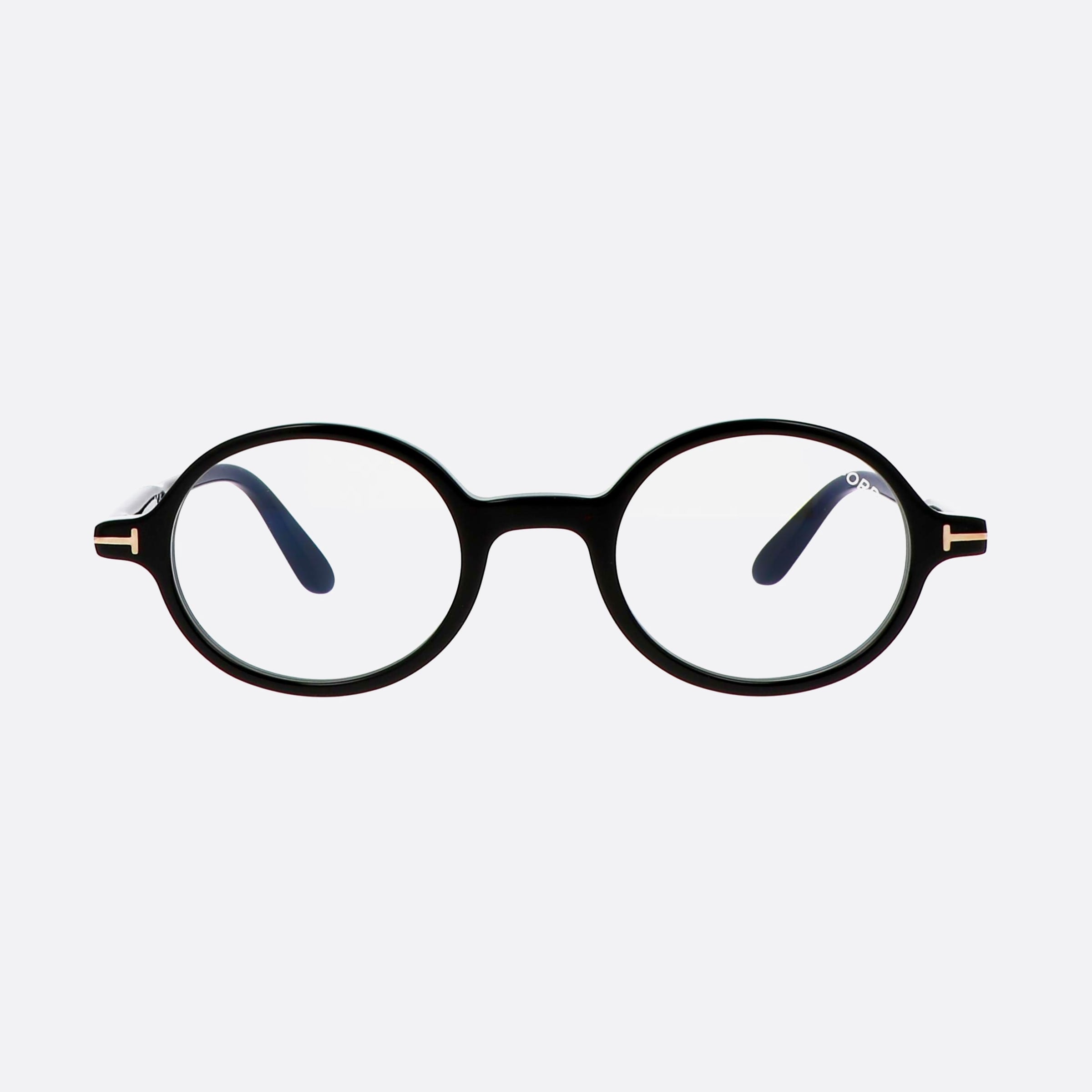 Tom 46mm Ford Ft5975 Black Oval Unisex Eyeglasses - Side View