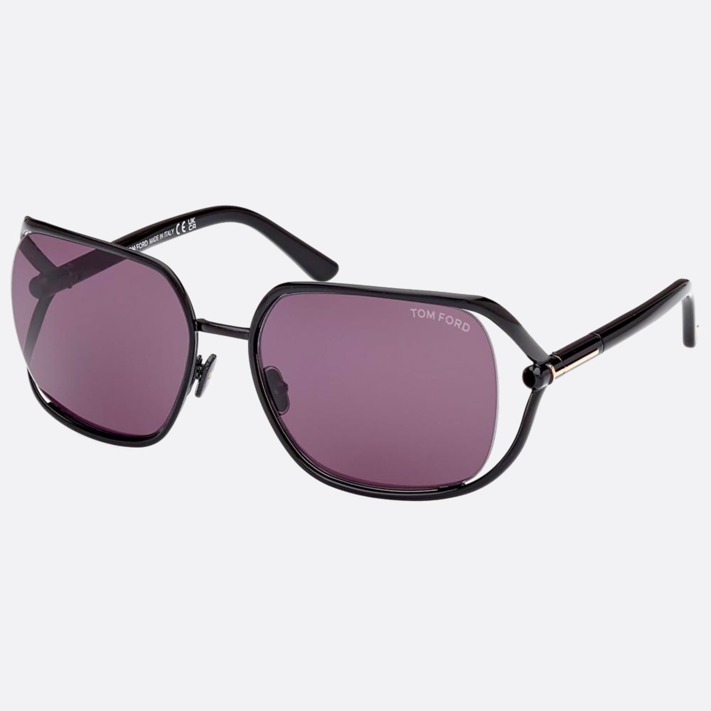 Tom 60mm Ford Goldie 01a Black Butterfly Women Sunglasses - Side View