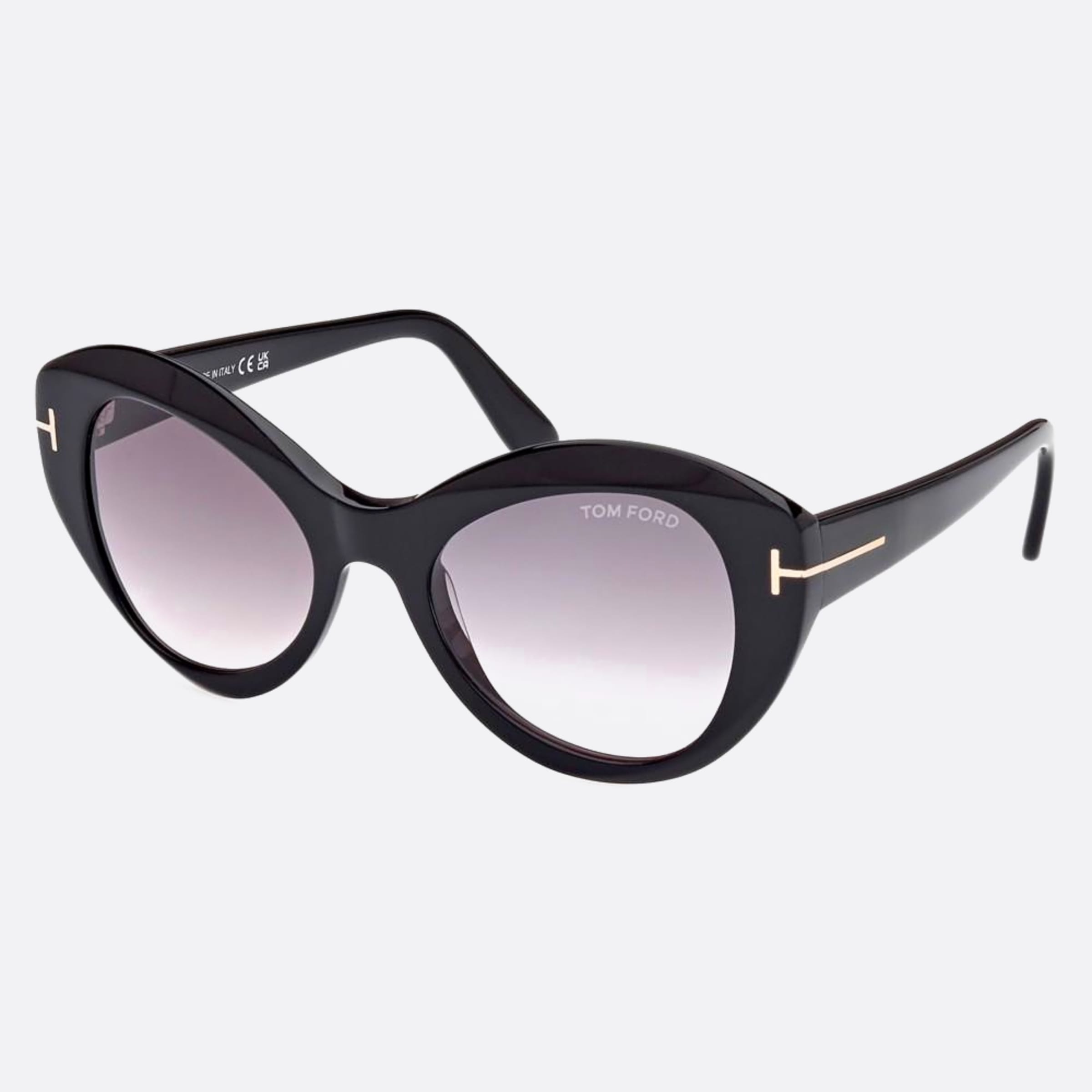 Tom 52mm Ford Guinevere 01b Black Butterfly Women Sunglasses - Side View