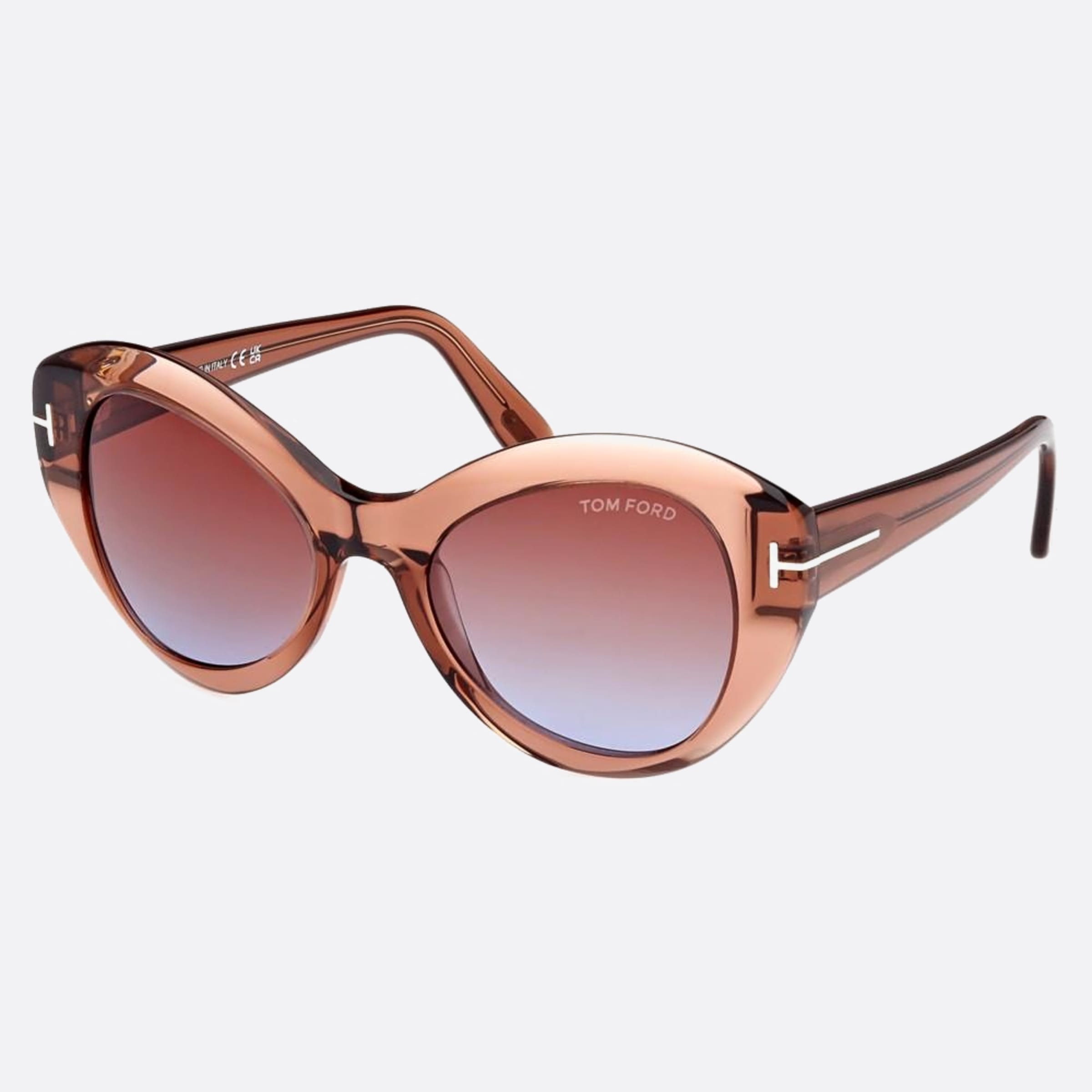 Tom 52mm Ford Guinevere 48f Brown Butterfly Women Sunglasses - Side View