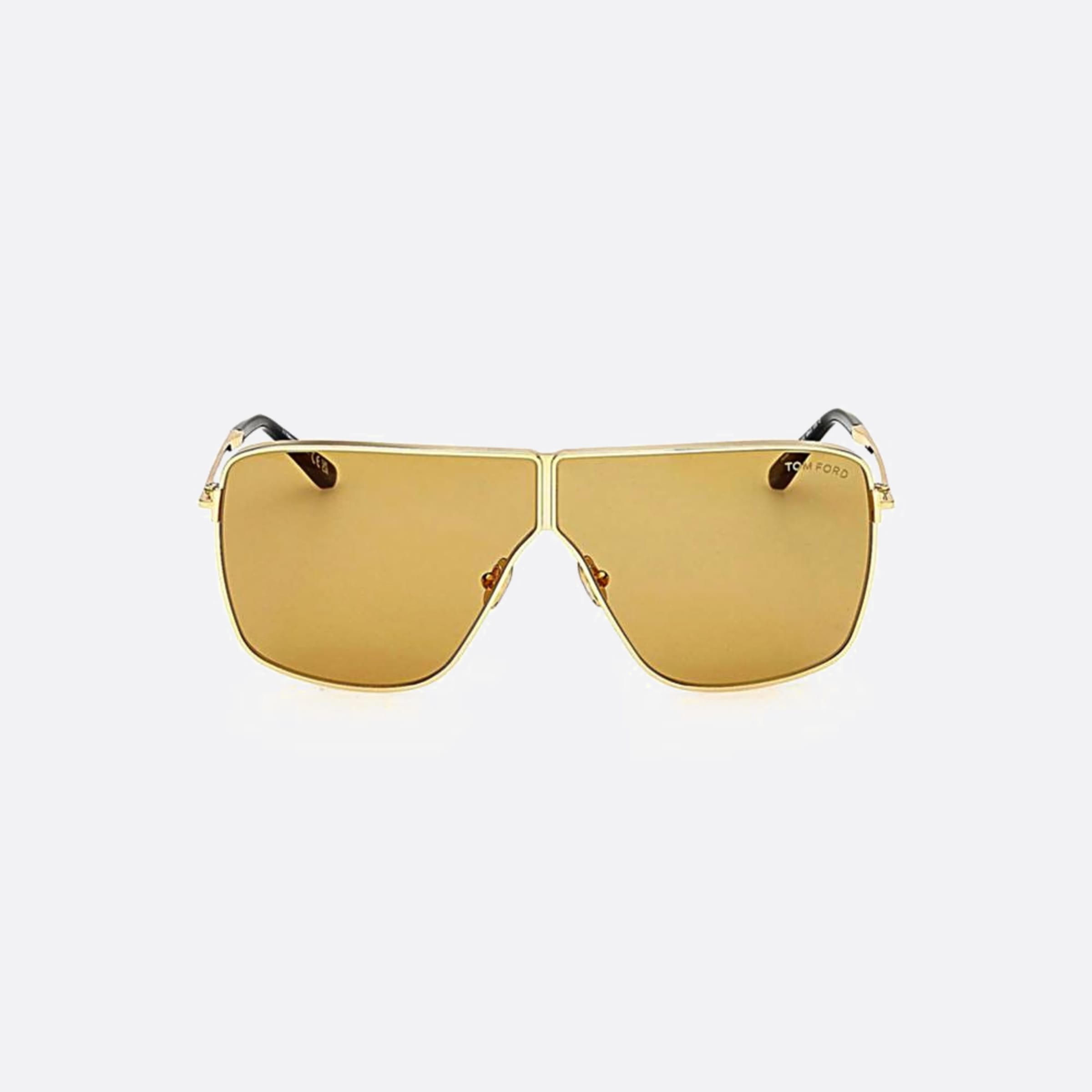 Tom 68mm Ford Huxley Ft1159 30e Gold Pilot Unisex Sunglasses - Main View