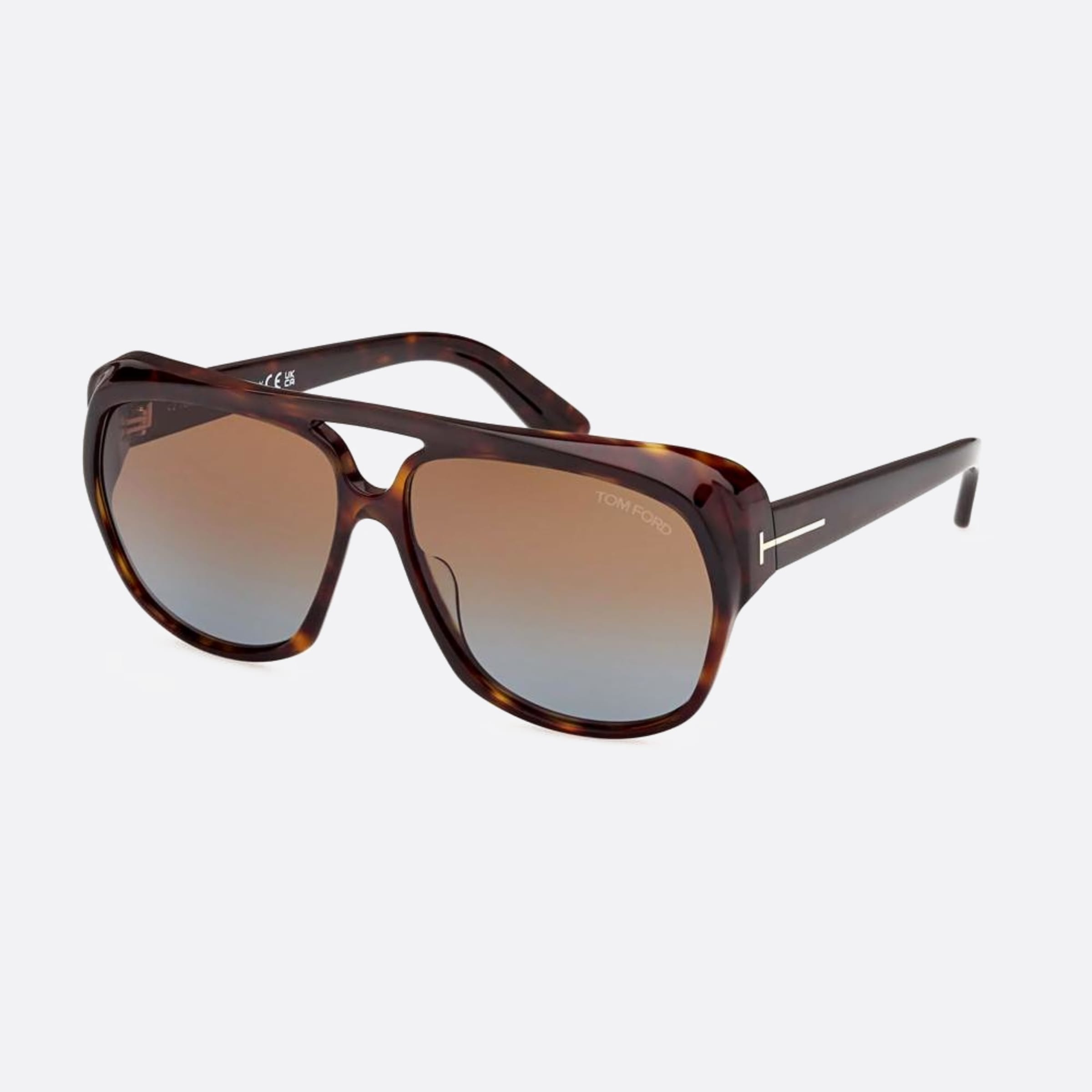 Tom 61mm Ford Jayden 52f Havana Pilot Men Sunglasses - Side View