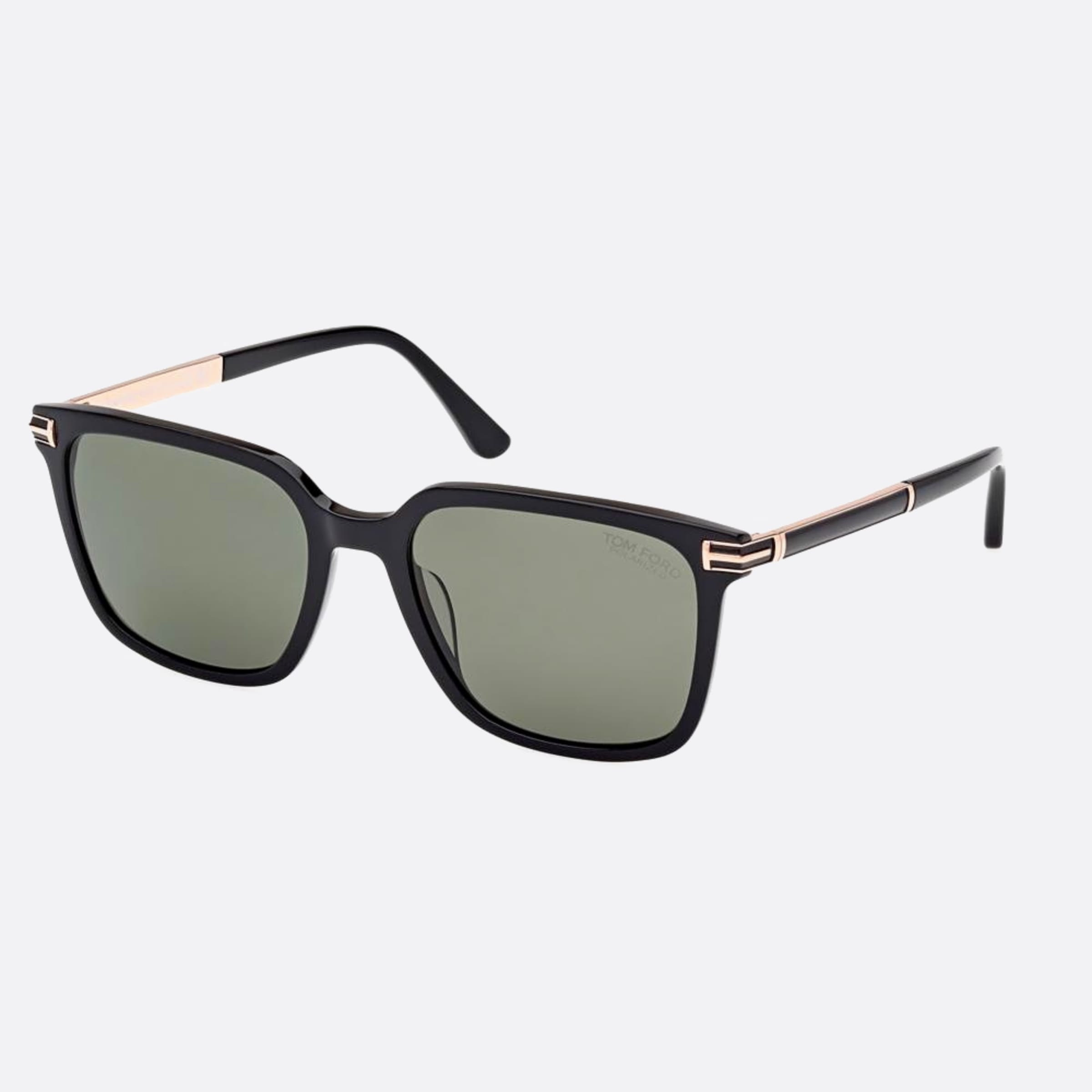 Tom 56mm Ford Jochem Ft1183 01r Black Squared Unisex Sunglasses - Side View