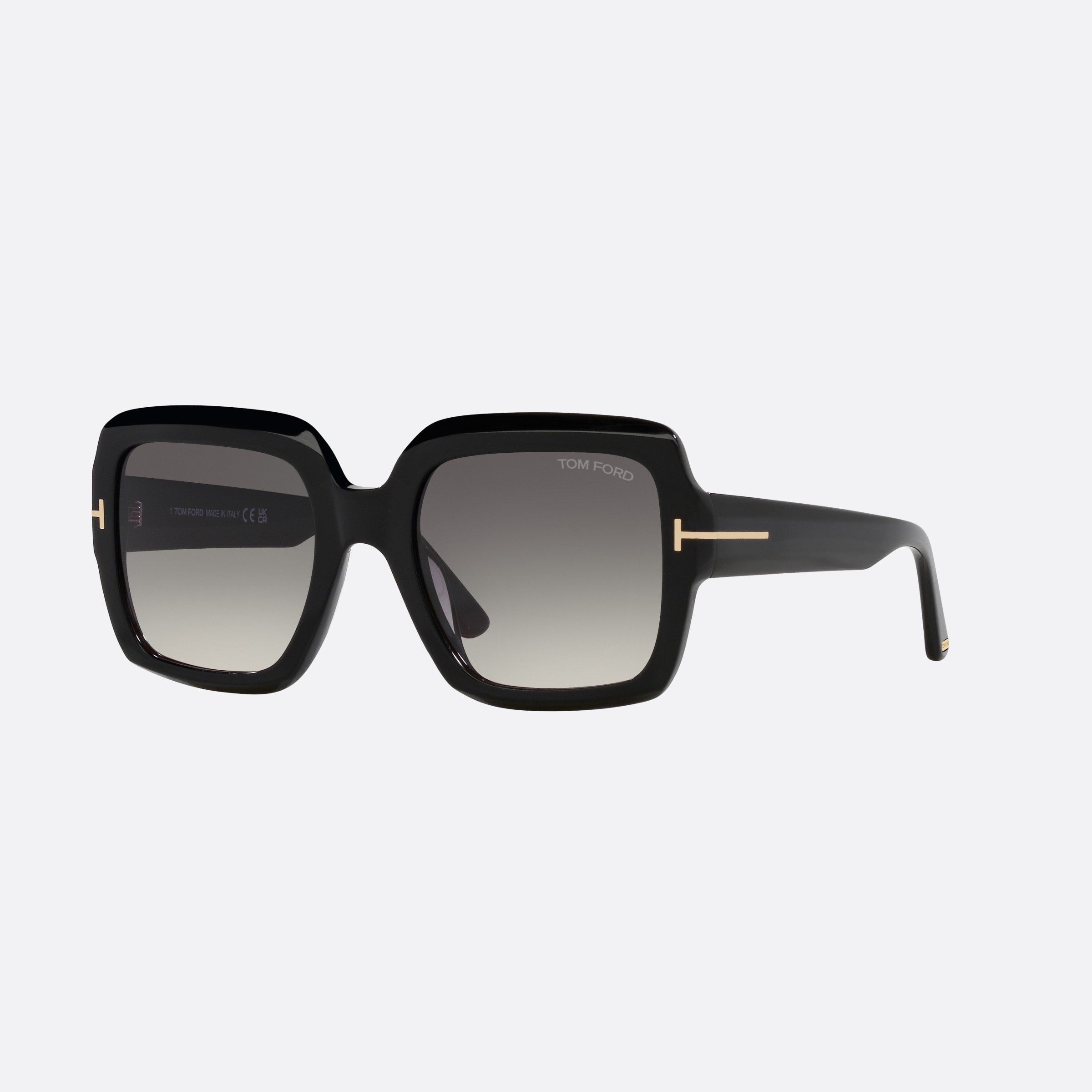 Tom 54mm Women's Ford Kaya 01b Black Square Sunglasses - Main View