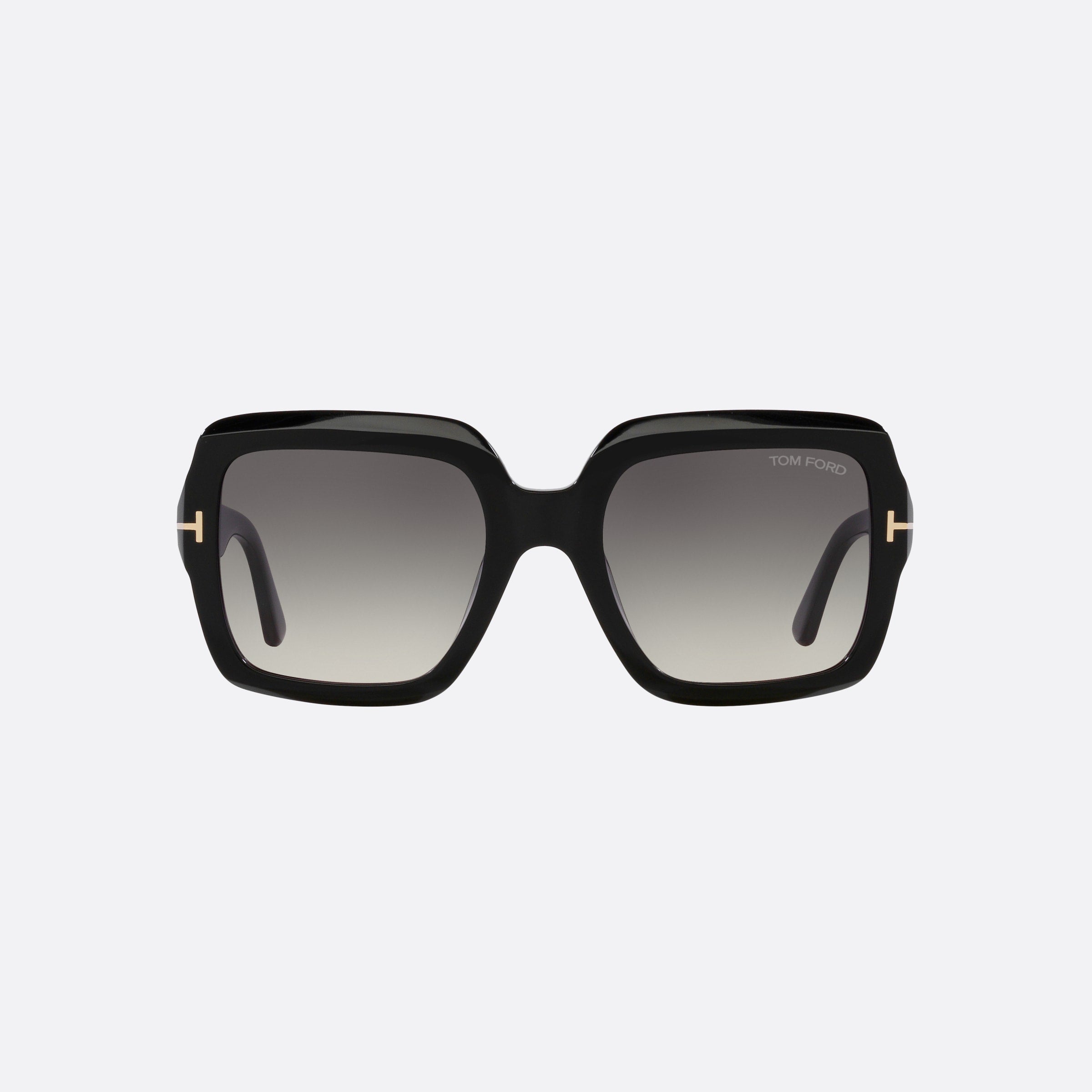 Tom 54mm Women's Ford Kaya 01b Black Square Sunglasses - Side View