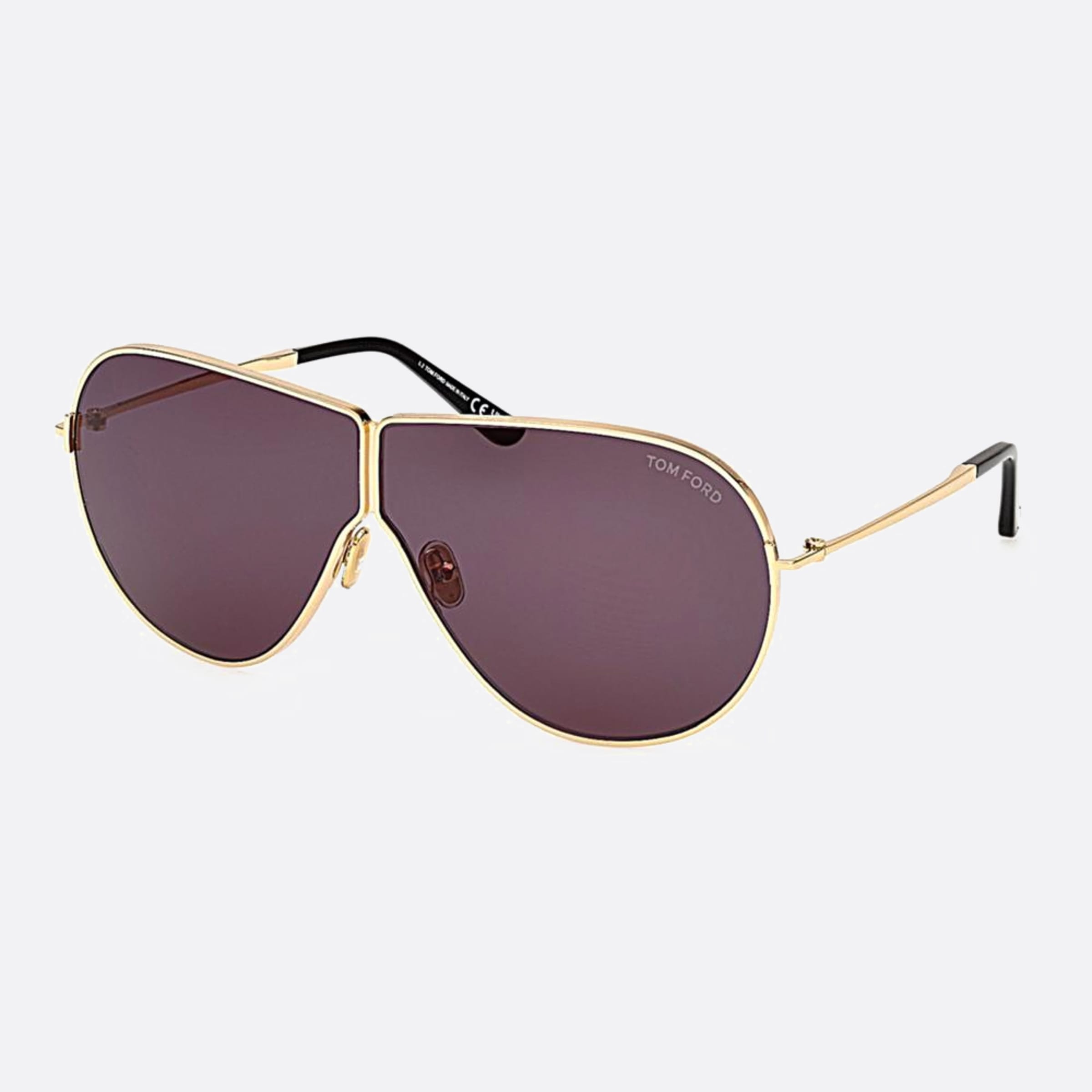 Tom 71mm Ford Keating Ft1158 30ab Gold Pilot Unisex Sunglasses - Side View