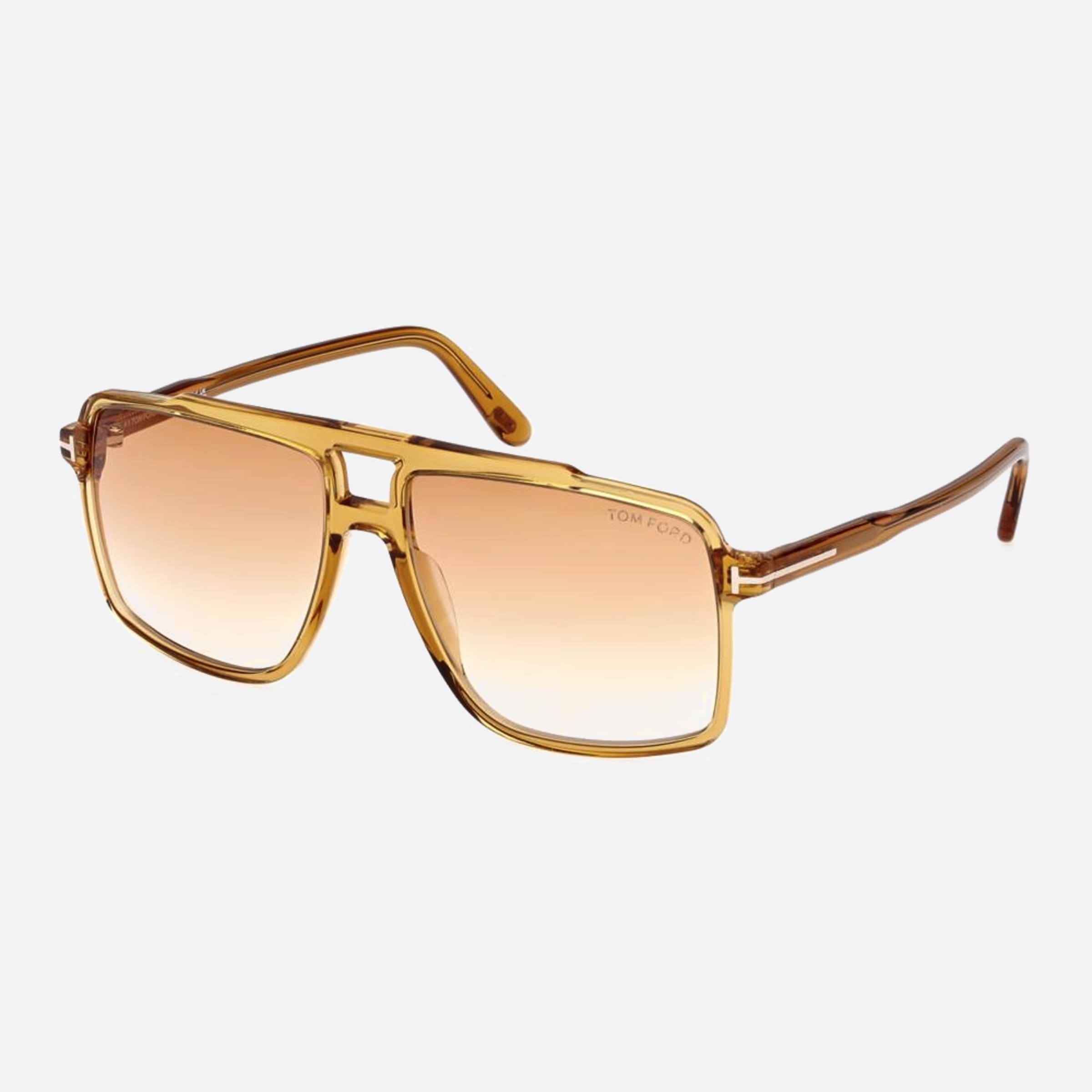 Tom 59mm Ford Kemp Ft1177 39f Brown Pilot Unisex Sunglasses - Side View