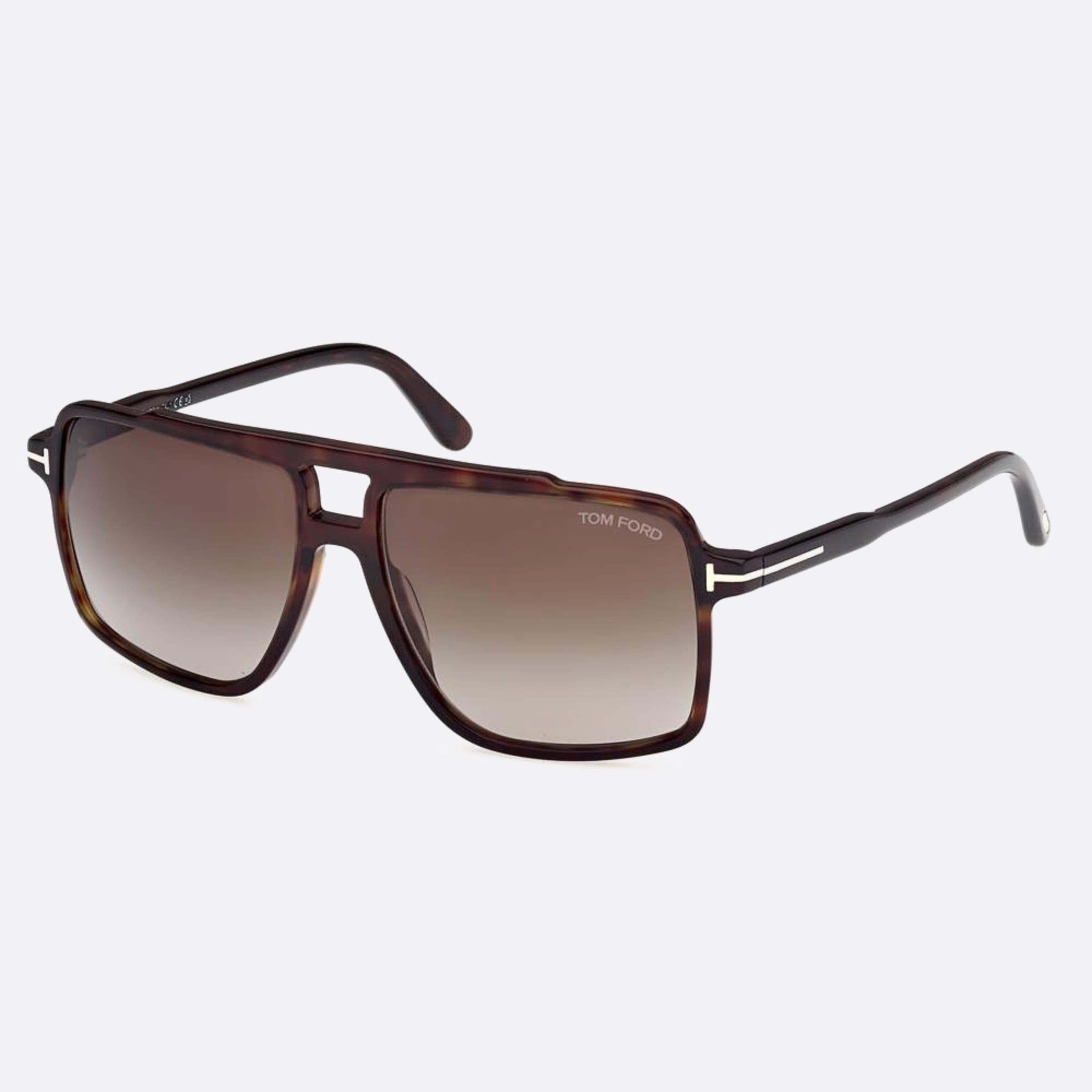 Tom 59mm Ford Kemp Ft1177 52b Havana Pilot Unisex Sunglasses - Side View