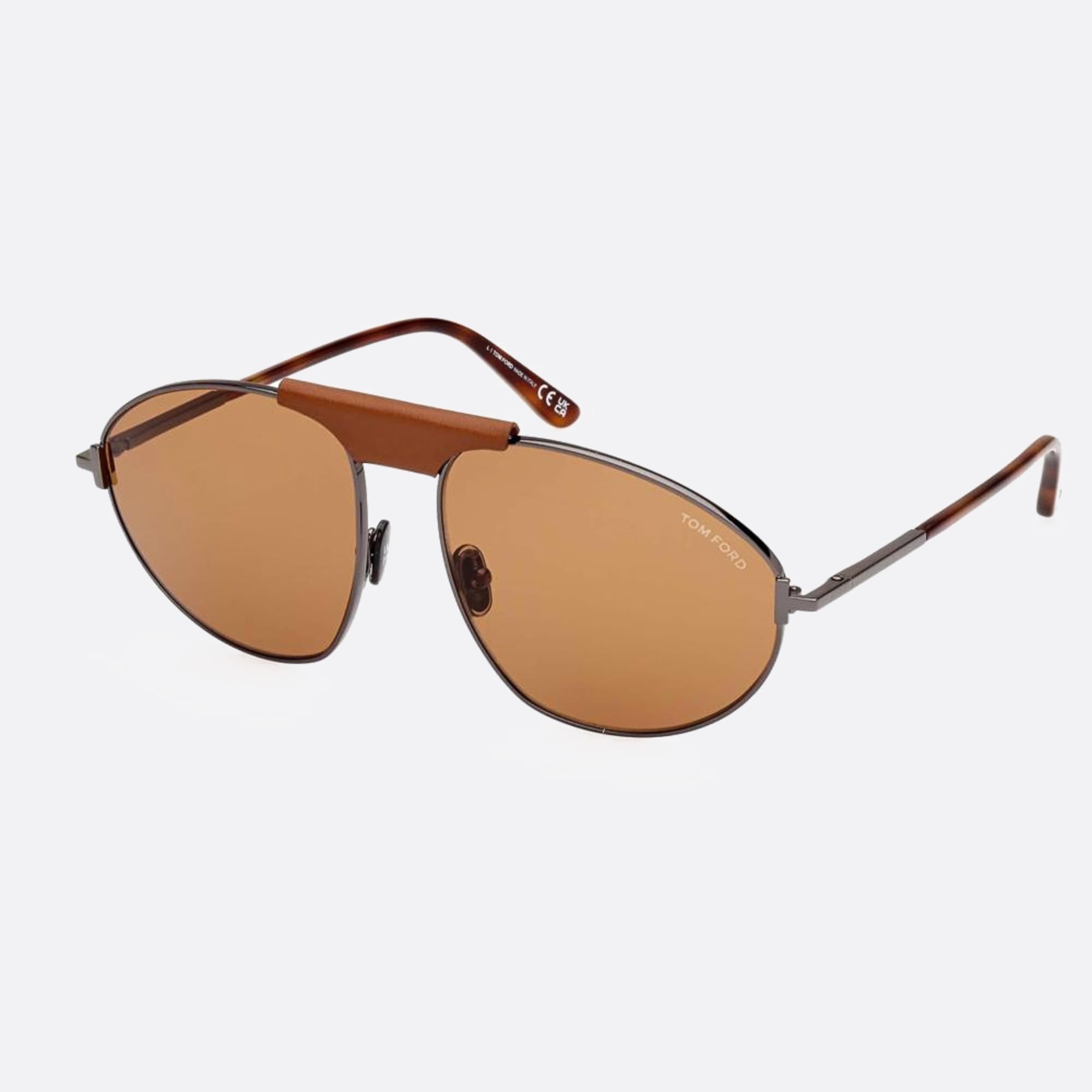 Tom 60mm Ford Ken 08e Ruthenium Pilot Unisex Sunglasses - Side View