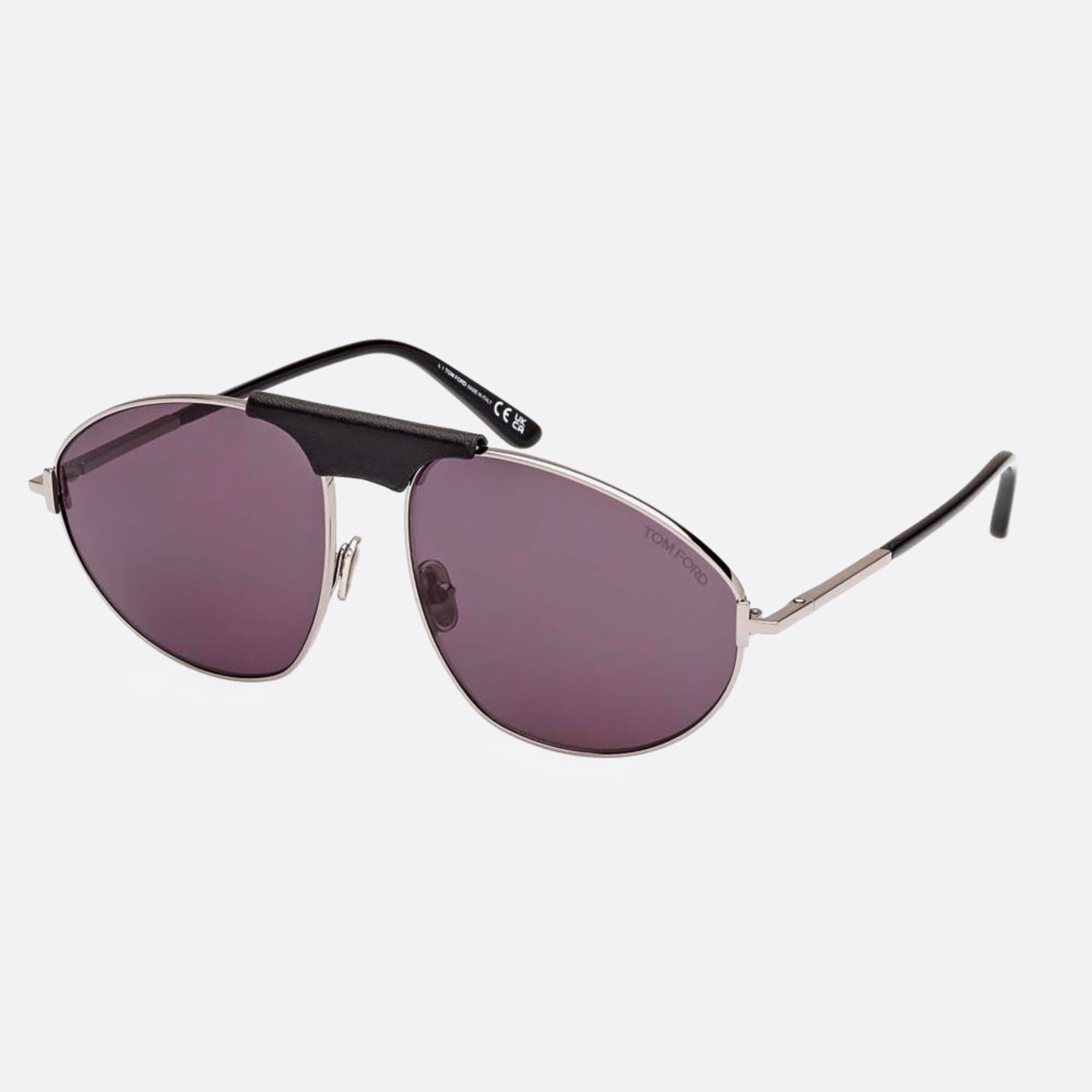 Tom 60mm Ford Ken 14a Silver Pilot Unisex Sunglasses - Side View