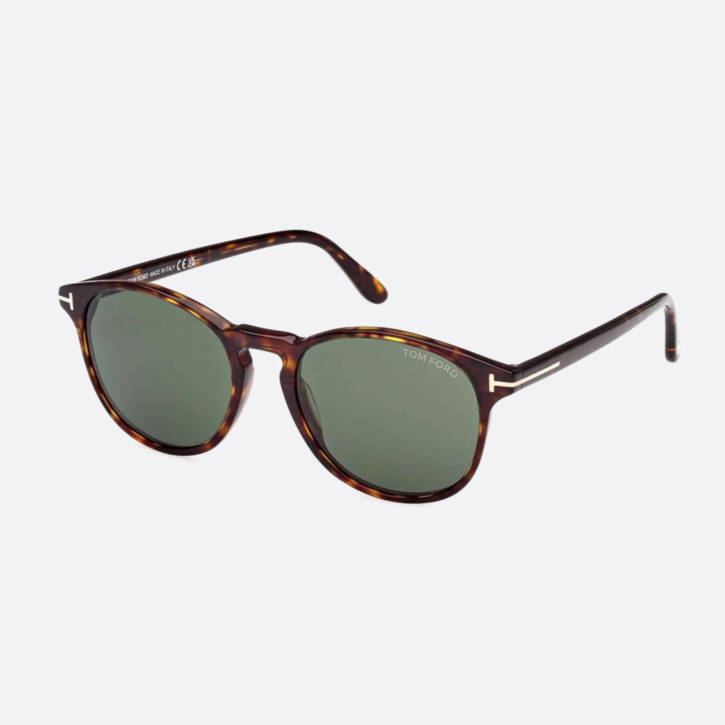 Tom 53mm Ford Lewis 52n Havana Round Unisex Sunglasses - Side View